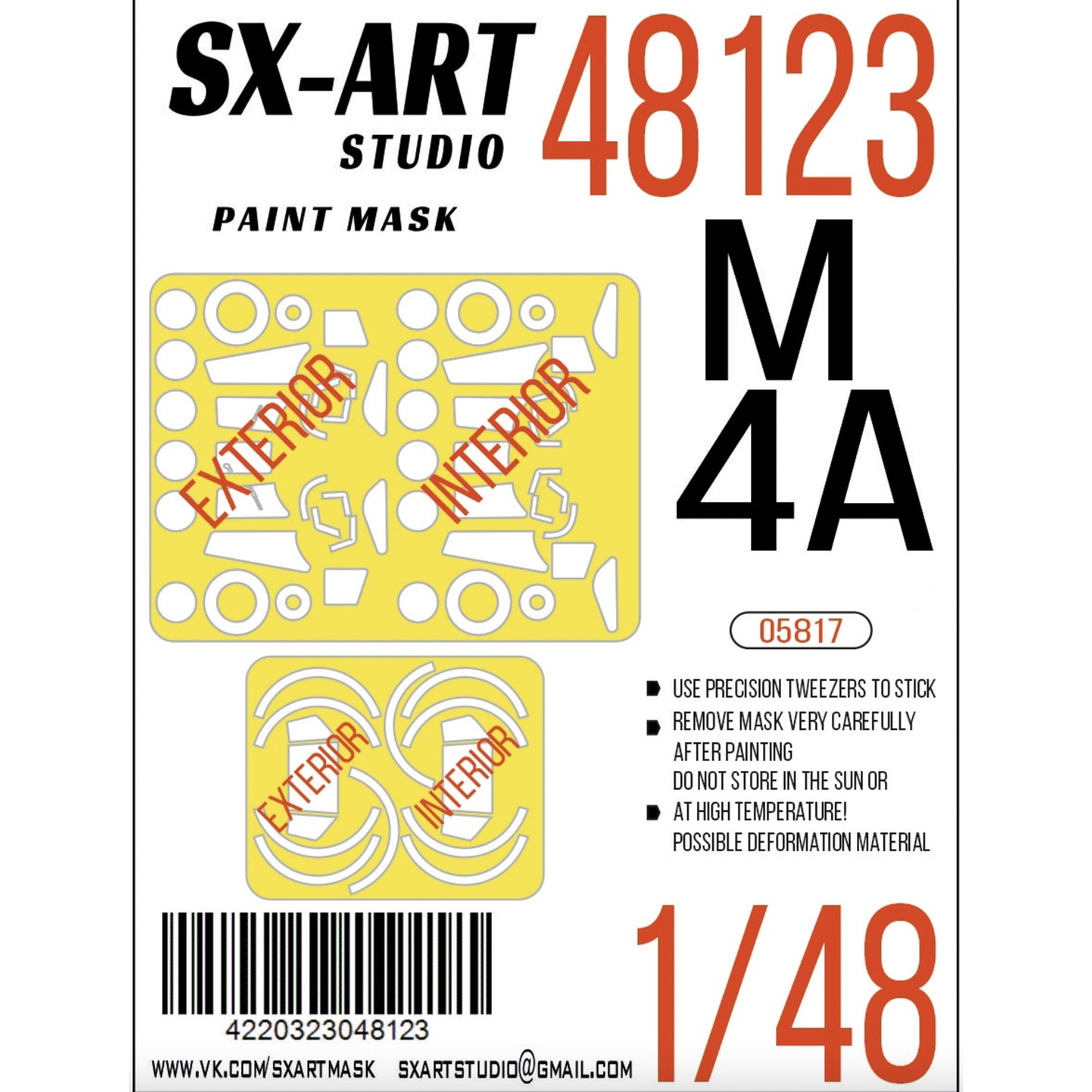 48123 SX-Art 1/48 Окрасочная маска M-4A (Т$ач)