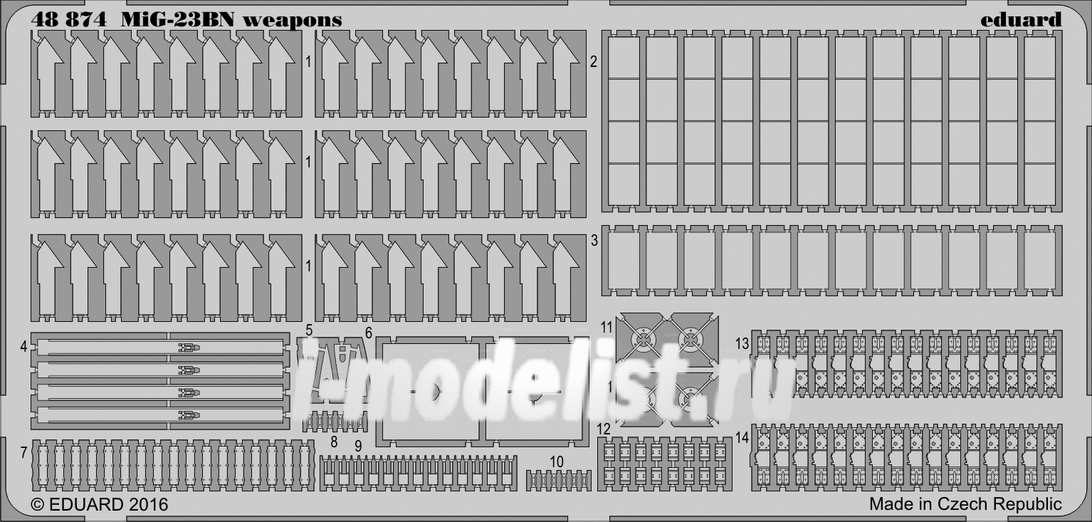 48874 Eduard 1/48 photo etched parts for MiG-23BN weapons