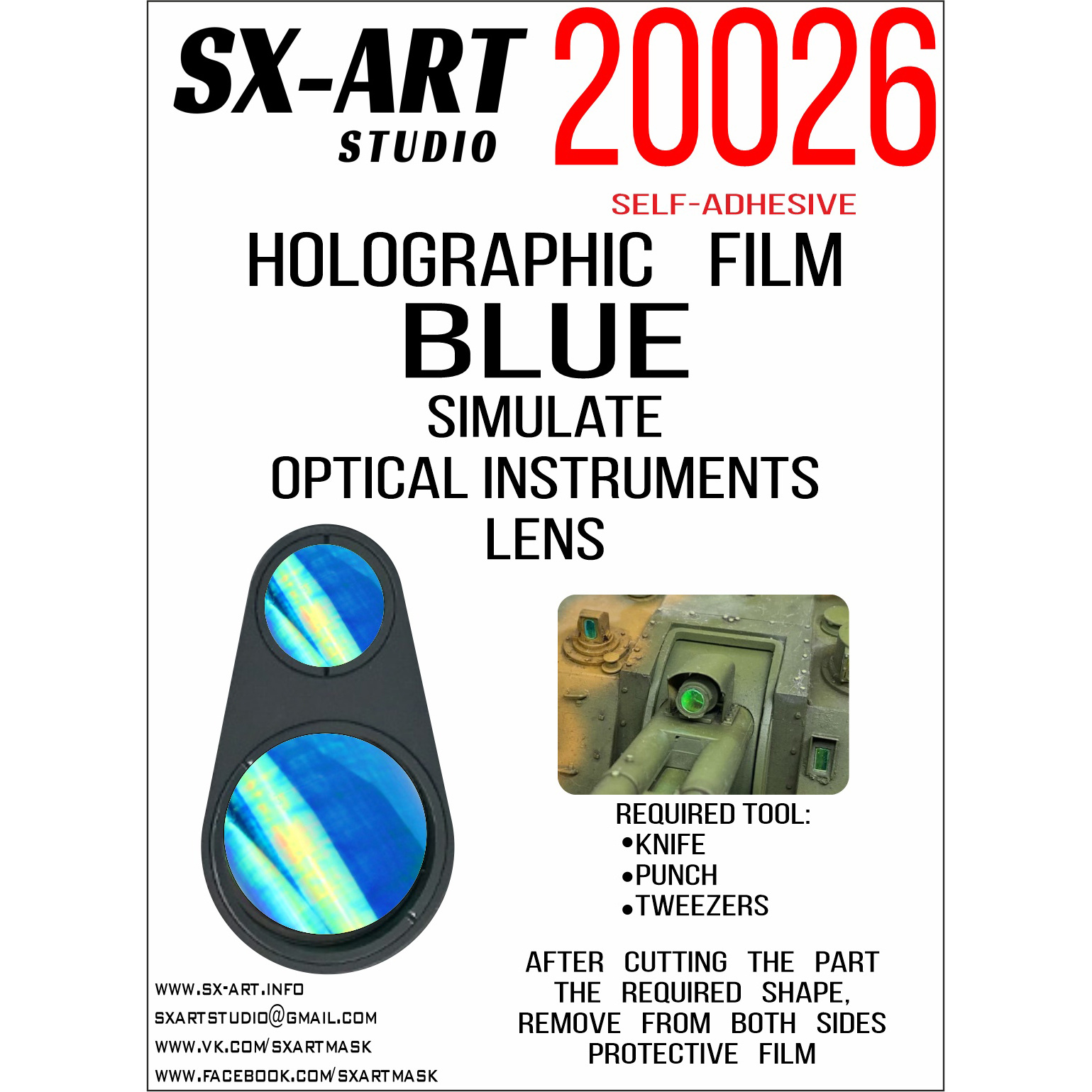 20026 SX-Art Holographic Film for Optical Instrument Lens Simulation (Blue)