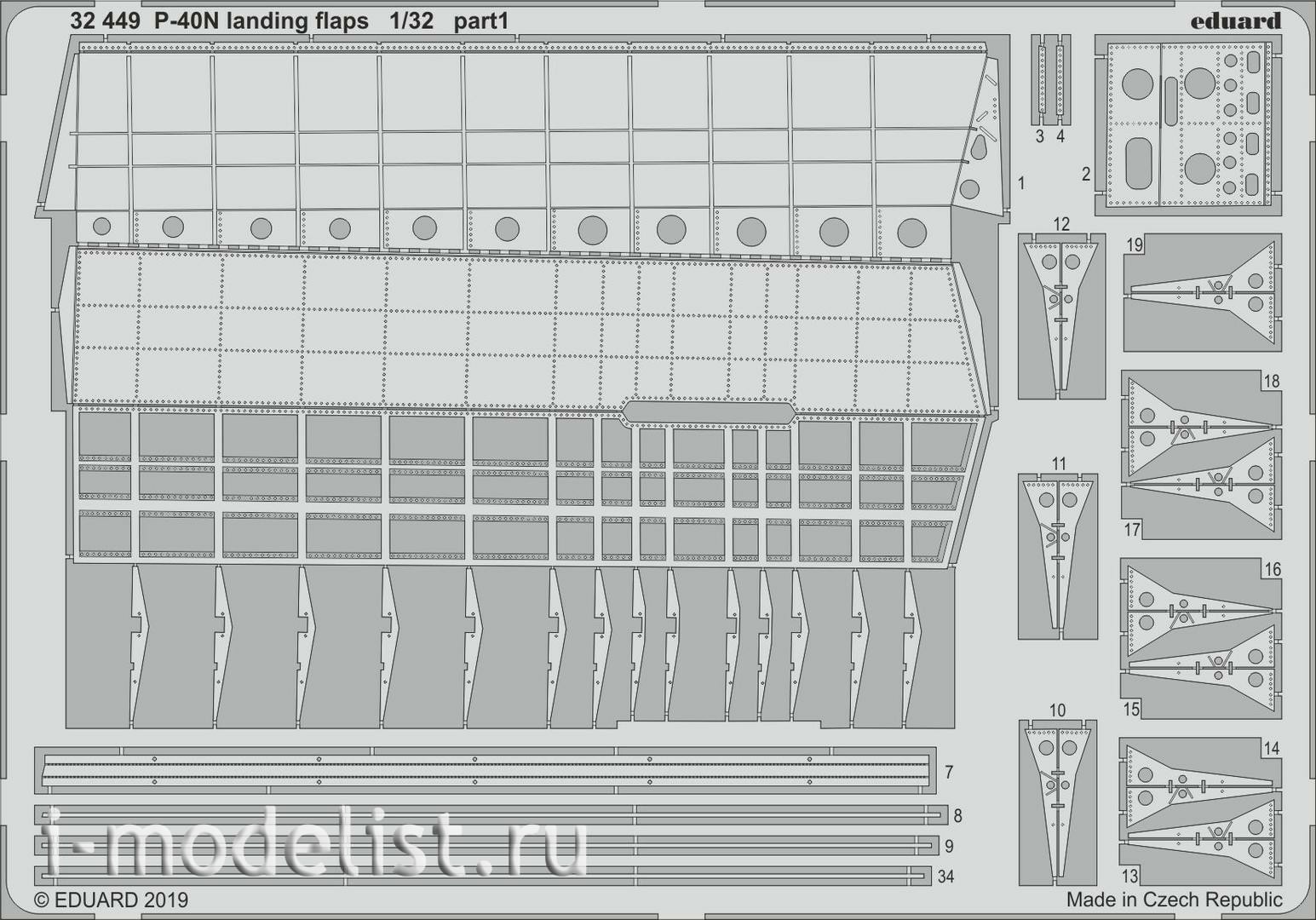 32449 Eduard 1/32 photo-etched parts Set for P-40N flaps 