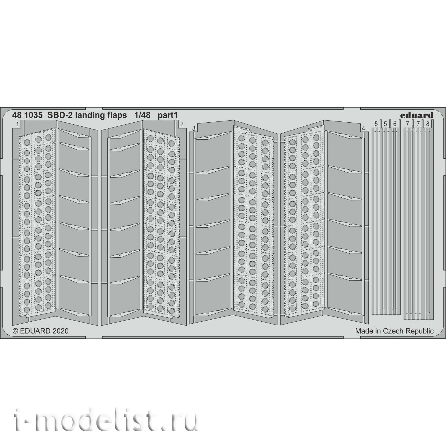 481035 Eduard photo etched parts for 1/48 SBD-2 landing flaps