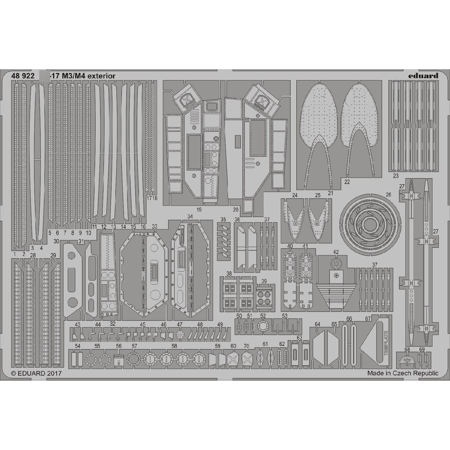48922 Eduard 1/48 photo-etched С-17 M3/ M4 exterior