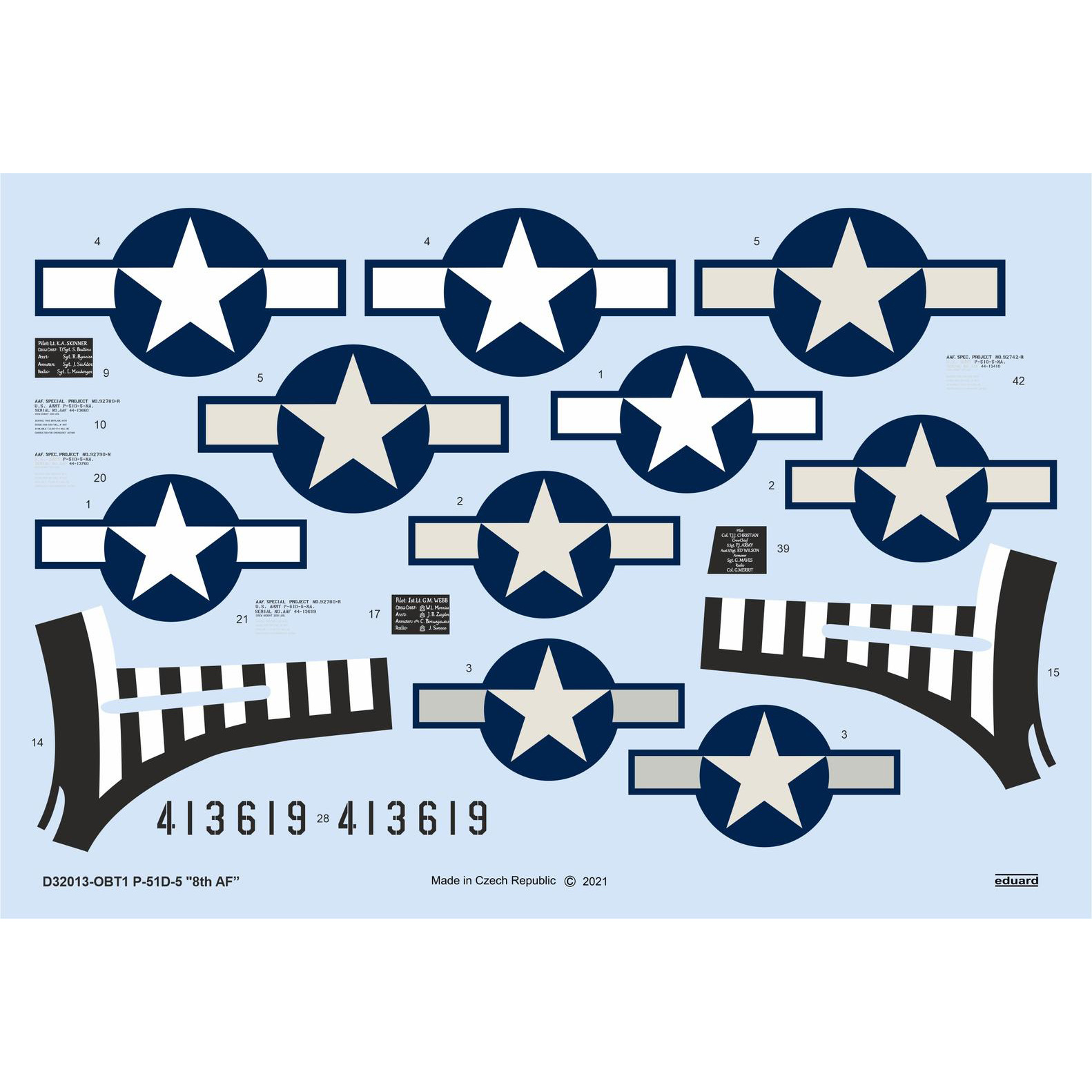 D32013 Eduard 1/32 Decal Set for P-51D-5 