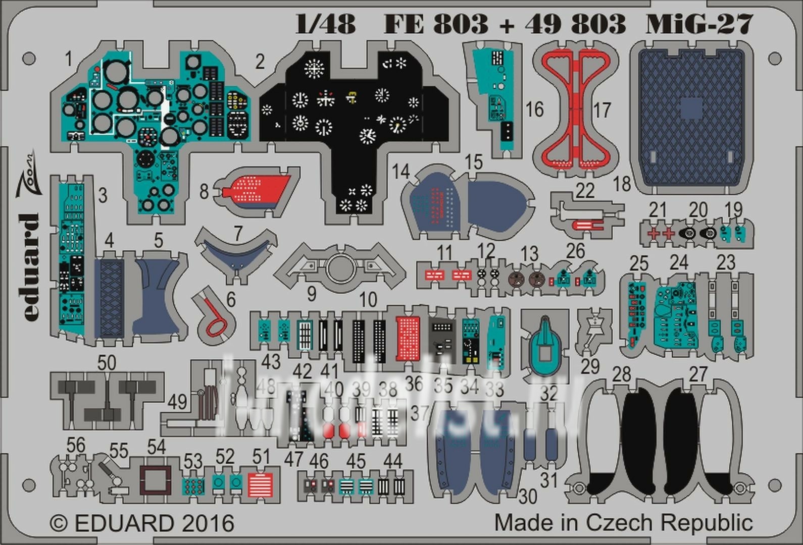 FE803 Eduard 1/48 photo etched parts for MiG-27