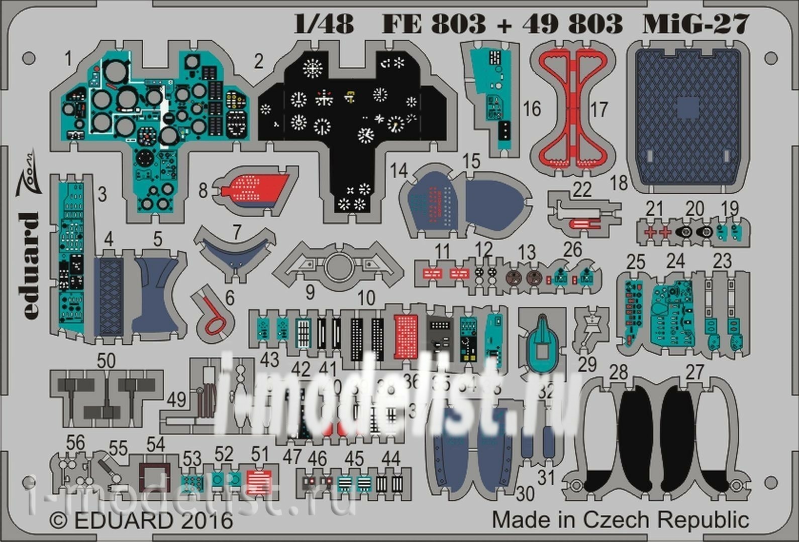 49803 Eduard 1/48 photo-etched for the MiG-27 interior