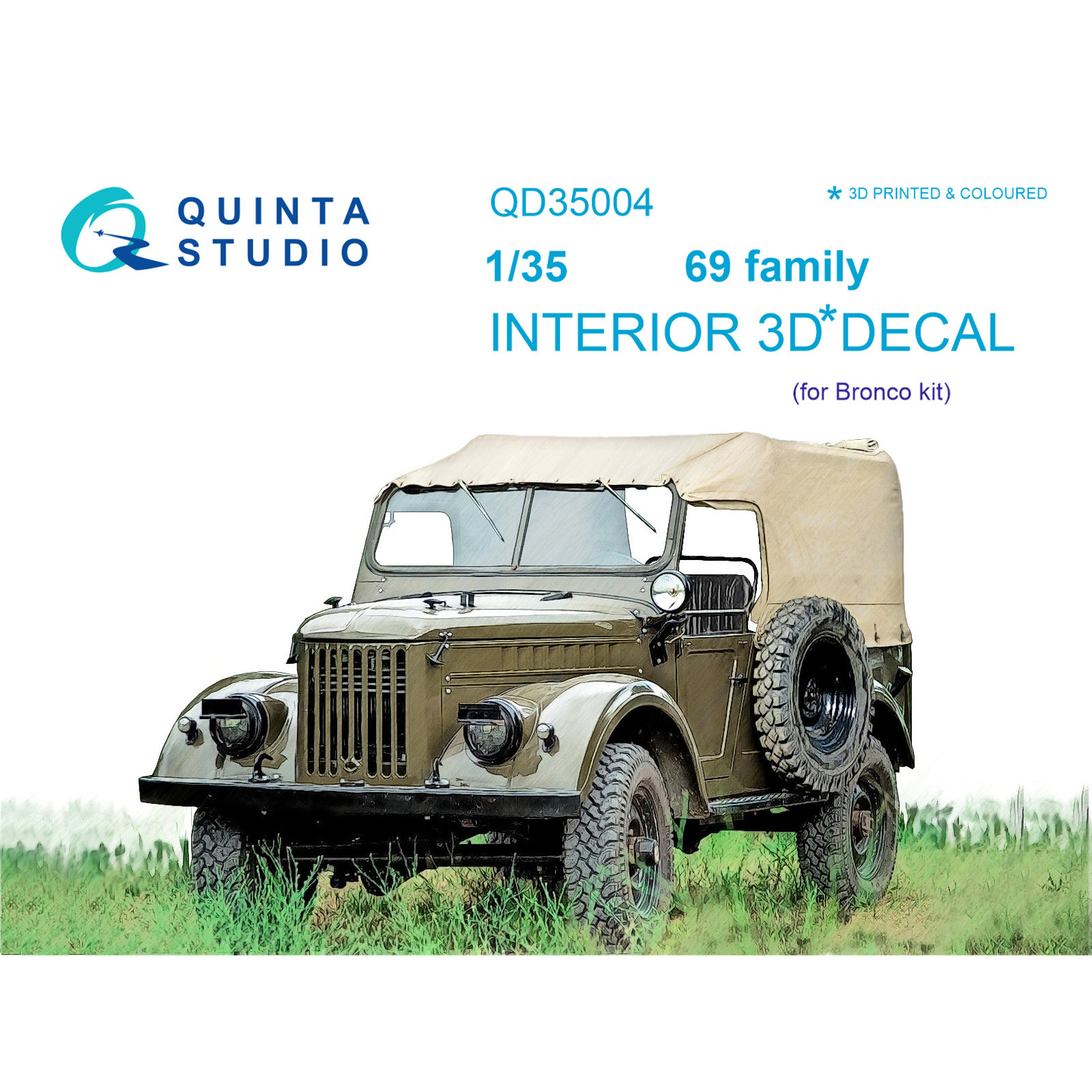 QD35004 Quinta Stuido 1/35 3D Cabin Interior Decal for the Type 69 car family (for Bronco model)