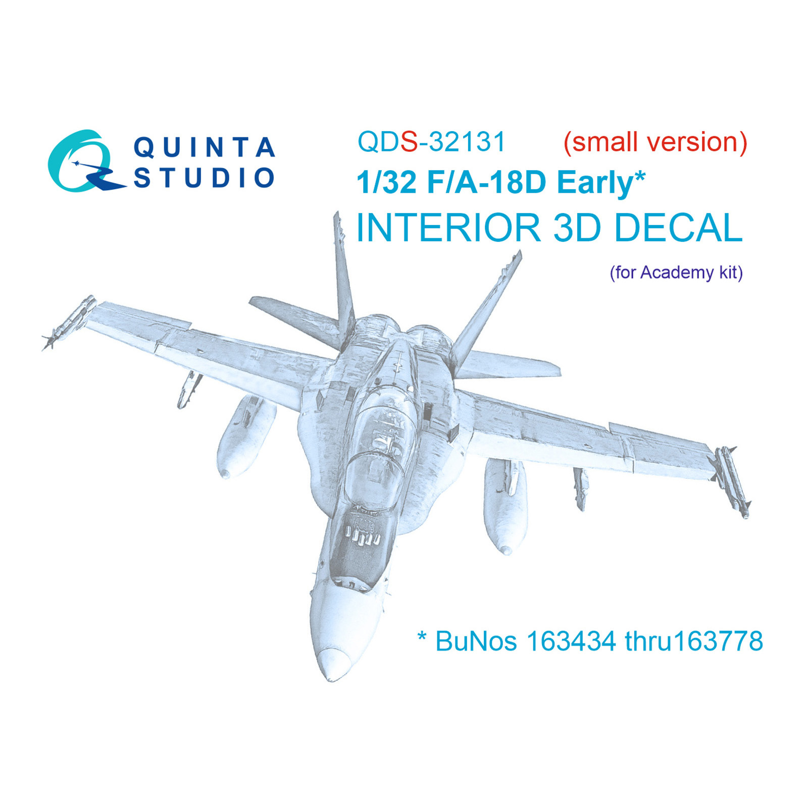 QDS-32131 Quinta Studio 1/32 3D Cabin Interior Decal F/A-18D Early (Academy) (small version)