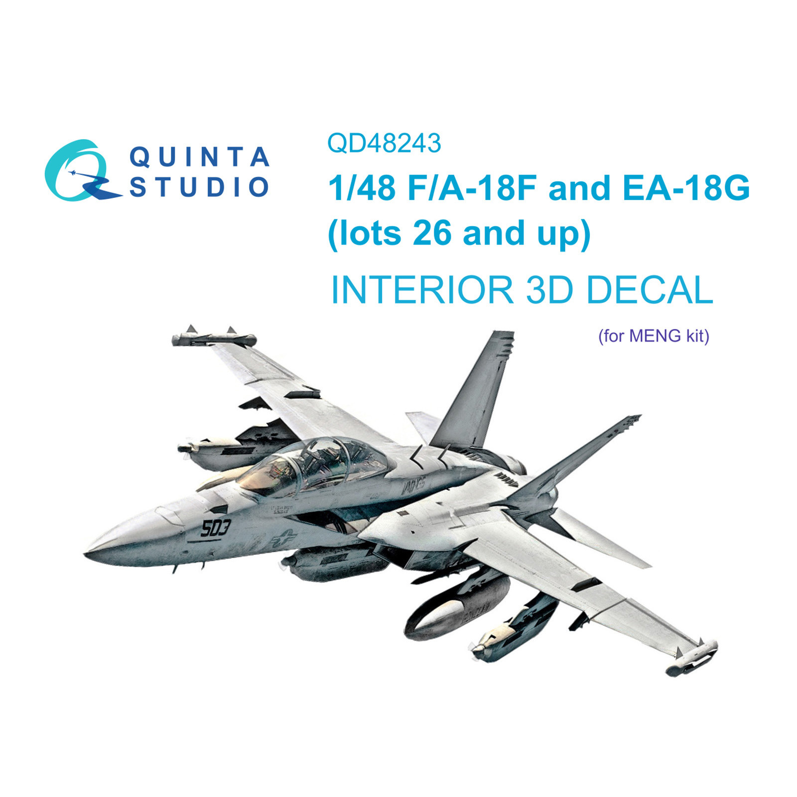 QD48243 Quinta Studio 1/48 3D Cabin Interior Decal F/A-18F late / EA-18G (Meng)