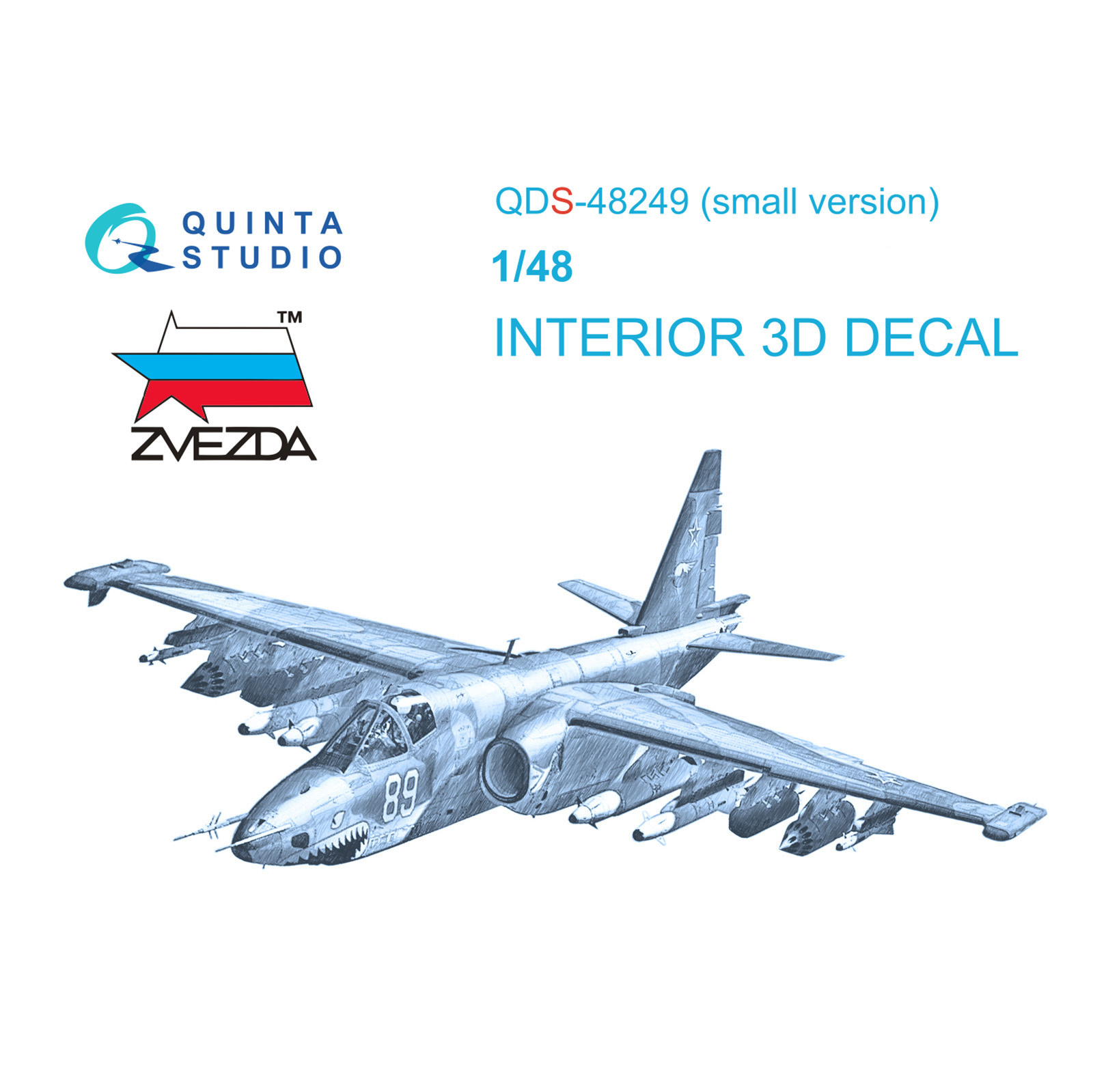 QDS-48249 Quinta Studio 1/48 3D dashboard decal for the model Soviet Sukhhoy-25 attack aircraft of the Zvezda company