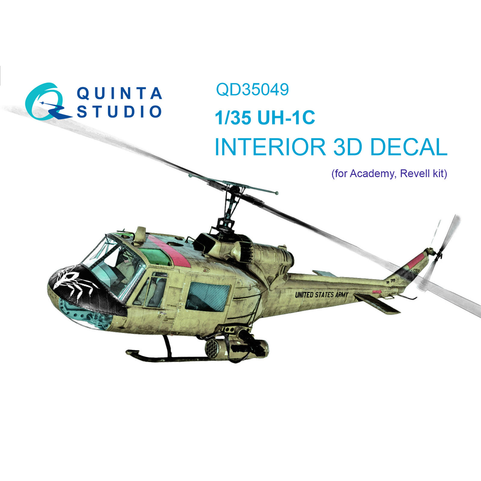 QD35049 Quinta Studio 1/35 3D Cabin Interior Decal UH-1C (Academy)