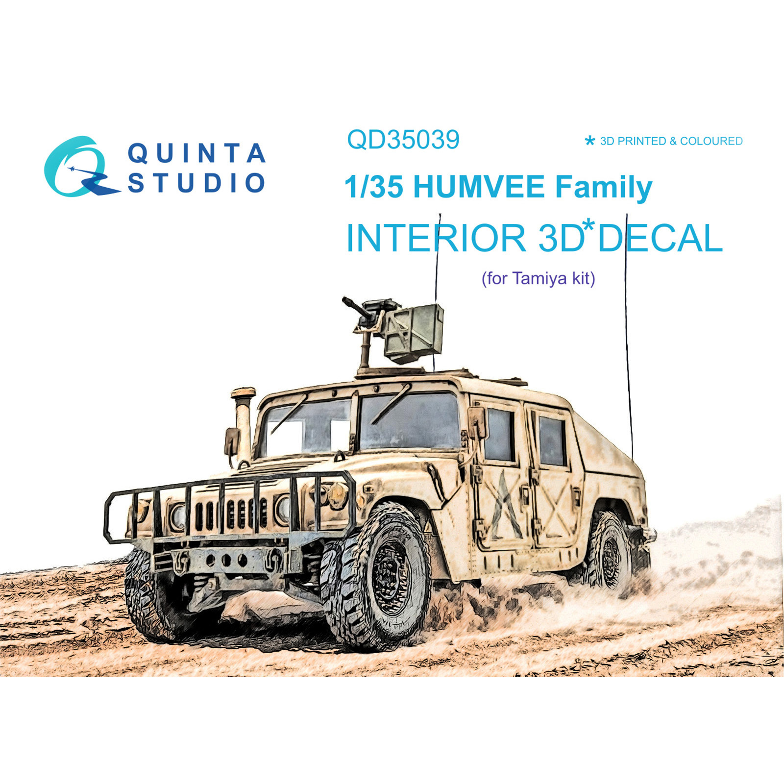 QD35039 Quinta Studio 1/35 3D Cabin Interior Decal for HUMVEE family (Tamiya)