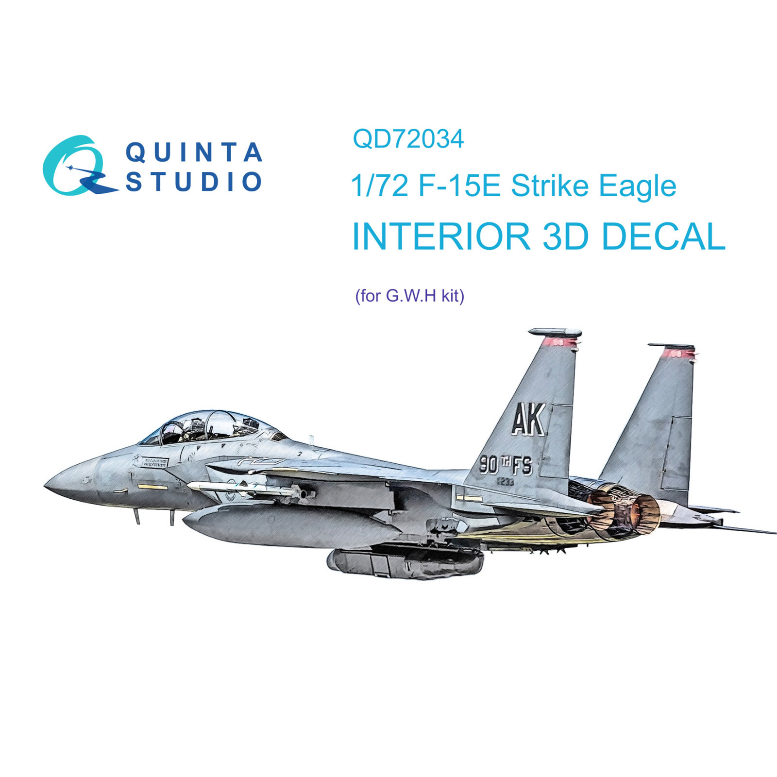 QD72034 Quinta Studio 1/72 3D Cabin Interior Decal F-15E (GWH)