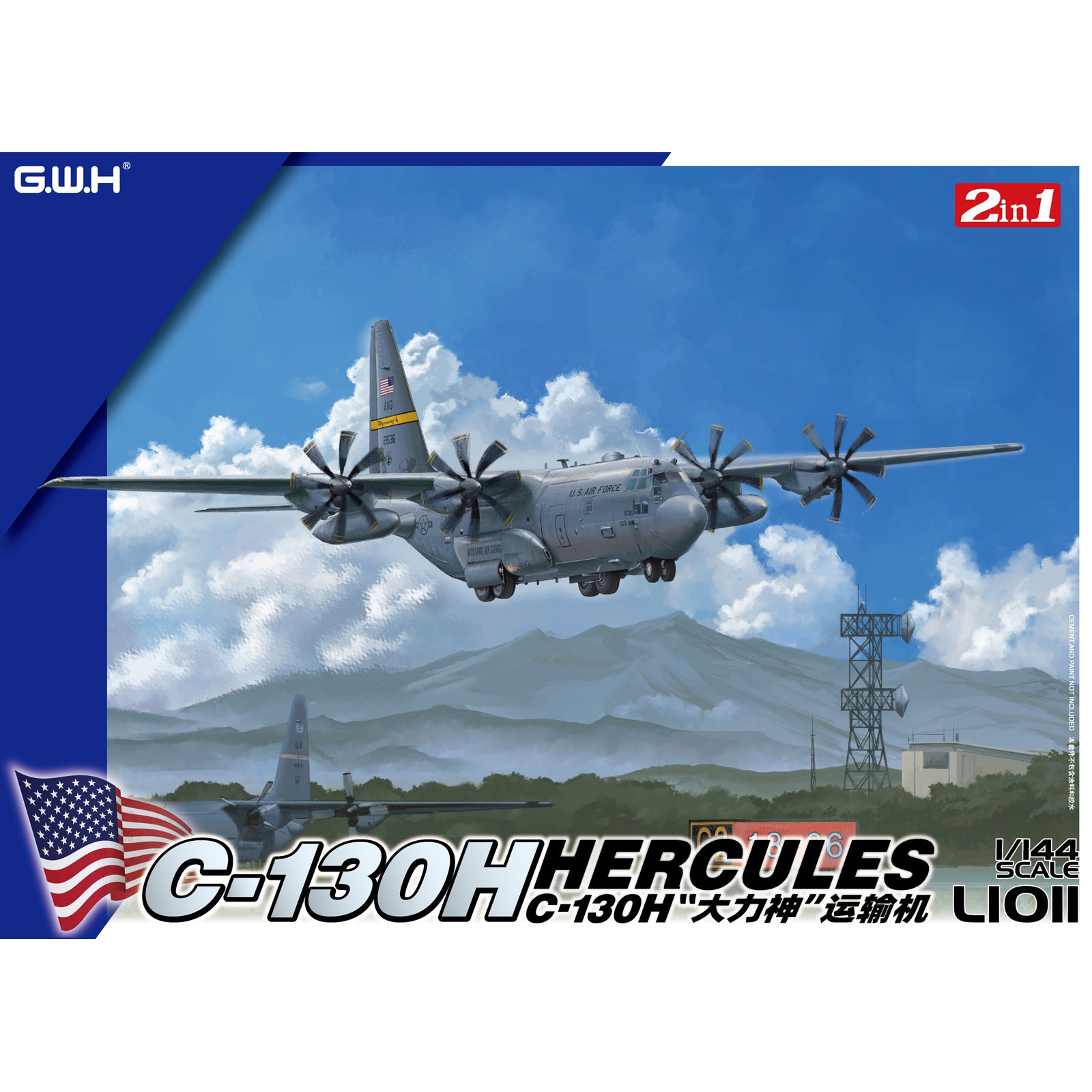 L1011 Great Wall Hobby 1/144 Американский военный самолёт Lockheed C-130 Hercules (2 в 1)