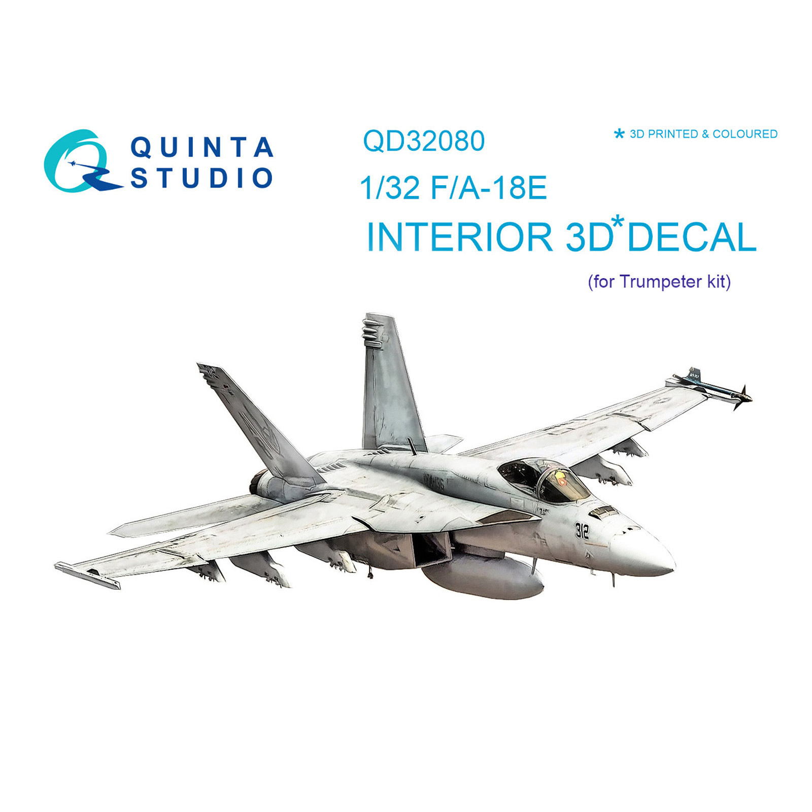 QD32080 Quinta Studio 1/32 3D Cabin Interior Decal F/A-18E (for Trumpeter model)