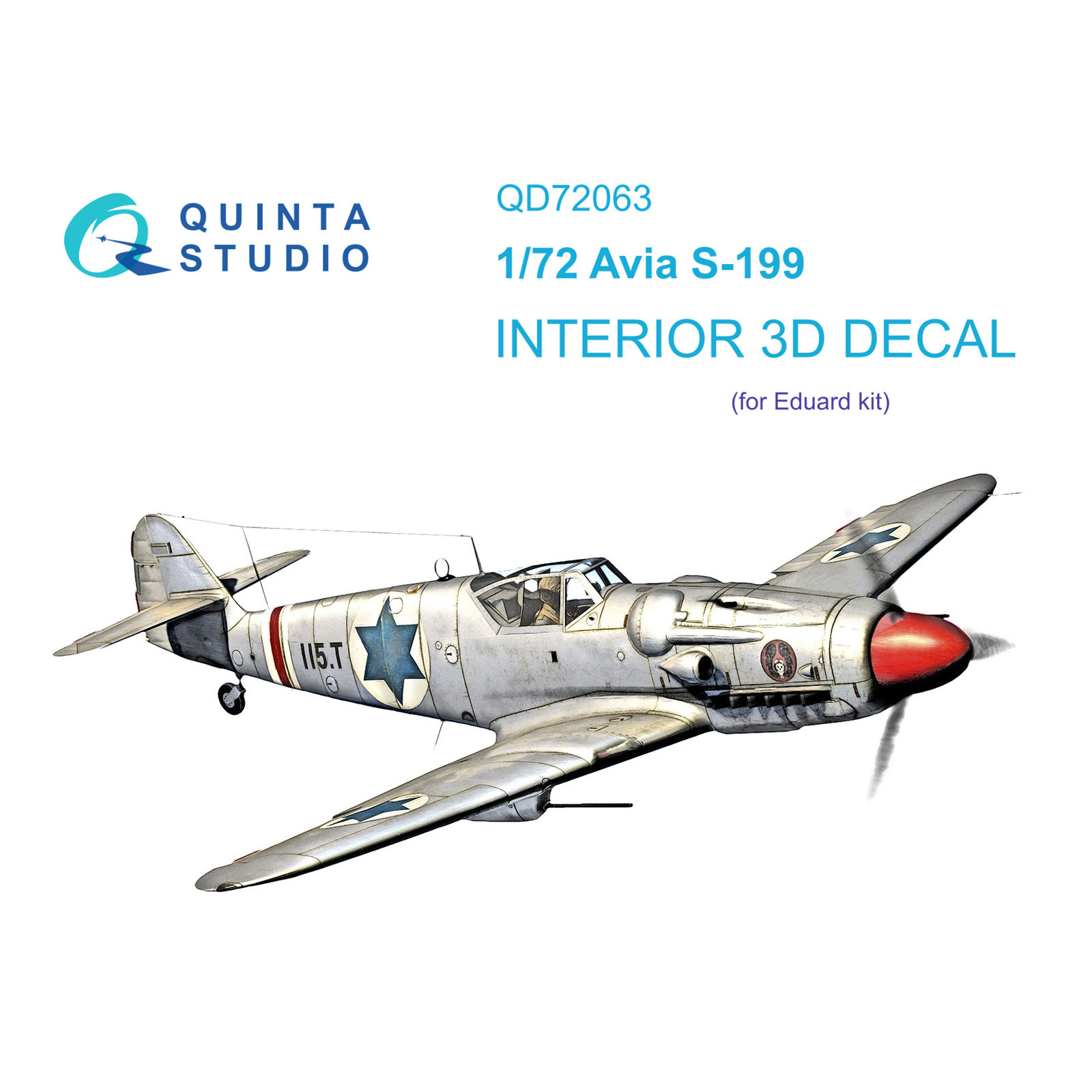 QD72063 Quinta Studio 1/72 3D Decal of the interior of the cabin Avia S-199 (Eduard)