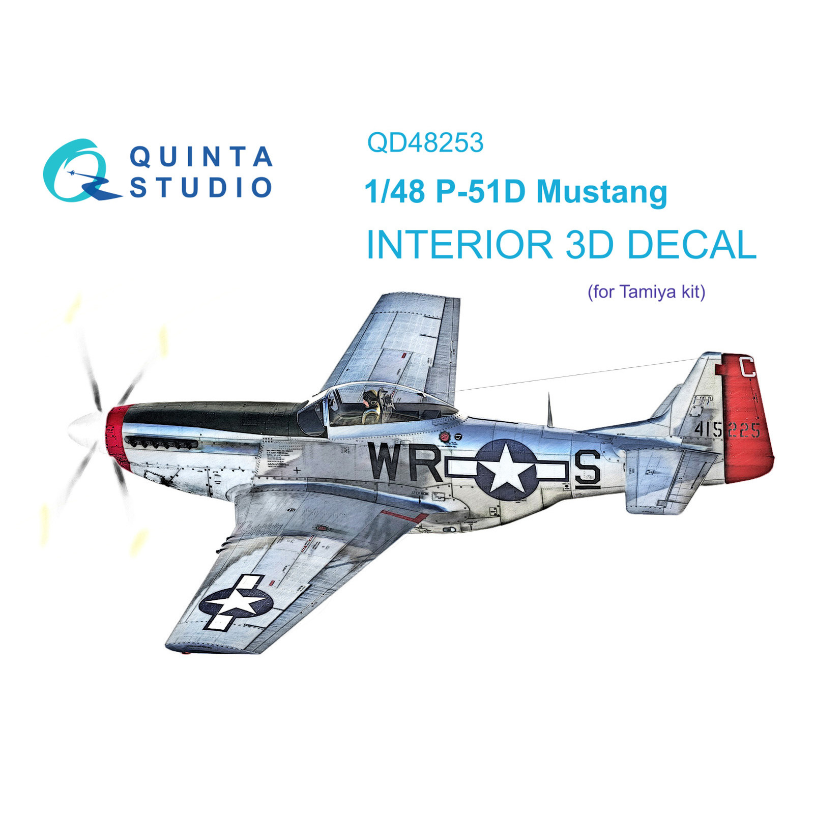 QD48253 Quinta Studio 1/48 3D Cabin Interior Decal P-51D (Tamiya)