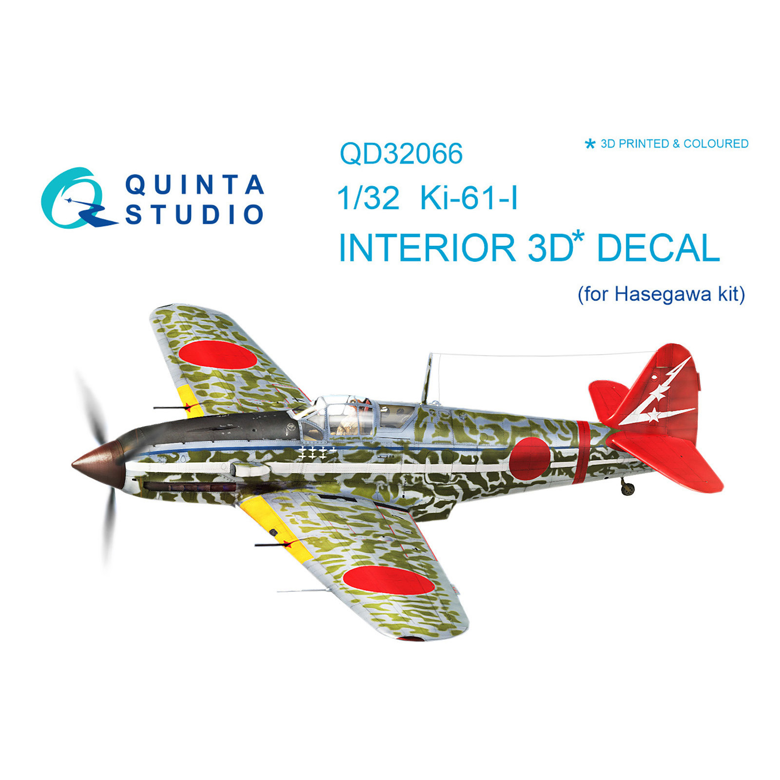 QD32066 Quinta Studio 1/32 3D Cabin Interior Decal Ki-61-I (for Hasegawa model)