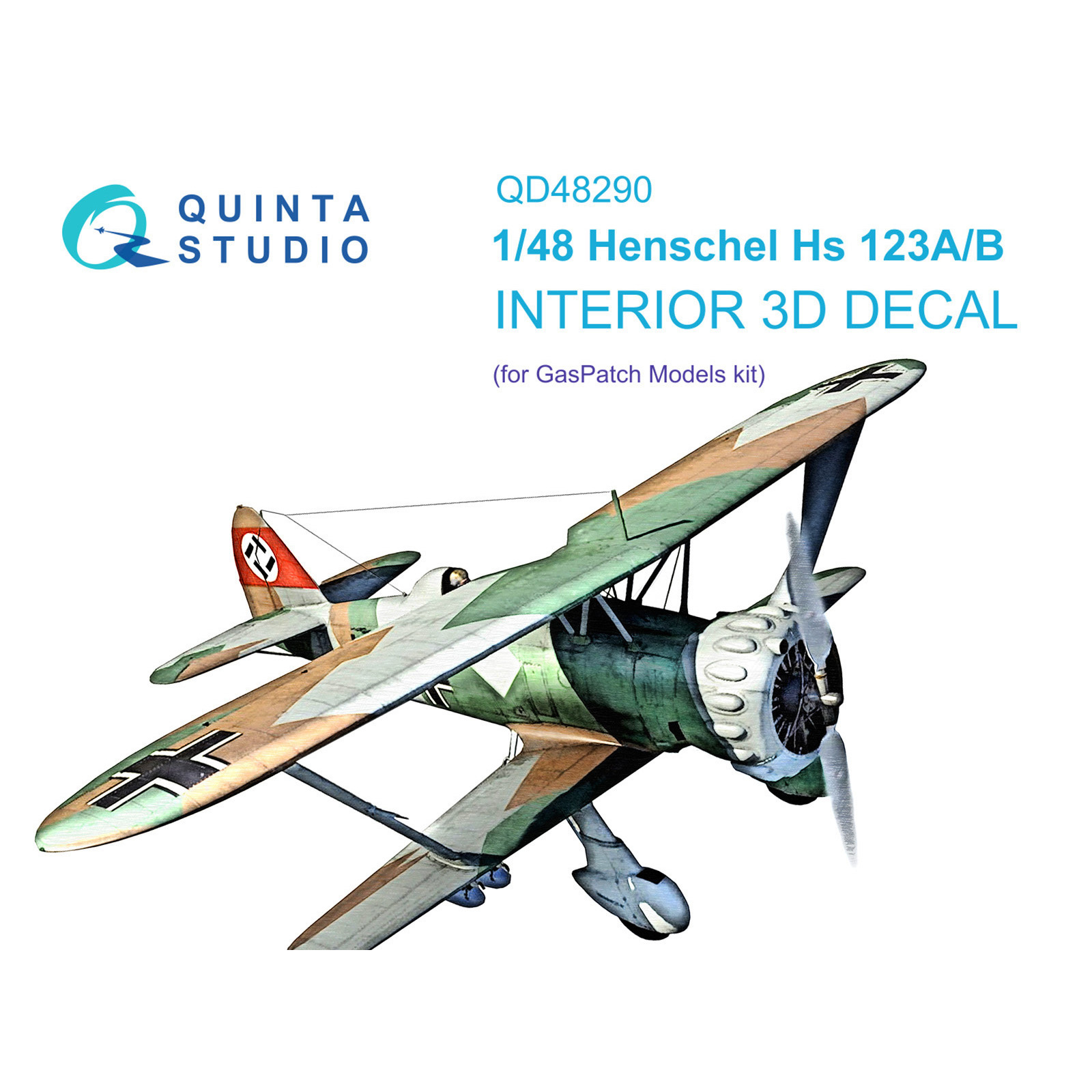 QD48290 Quinta Studio 1/48 3D Cabin Interior Decal Henschel Hs 123A/B (GasPatch models)
