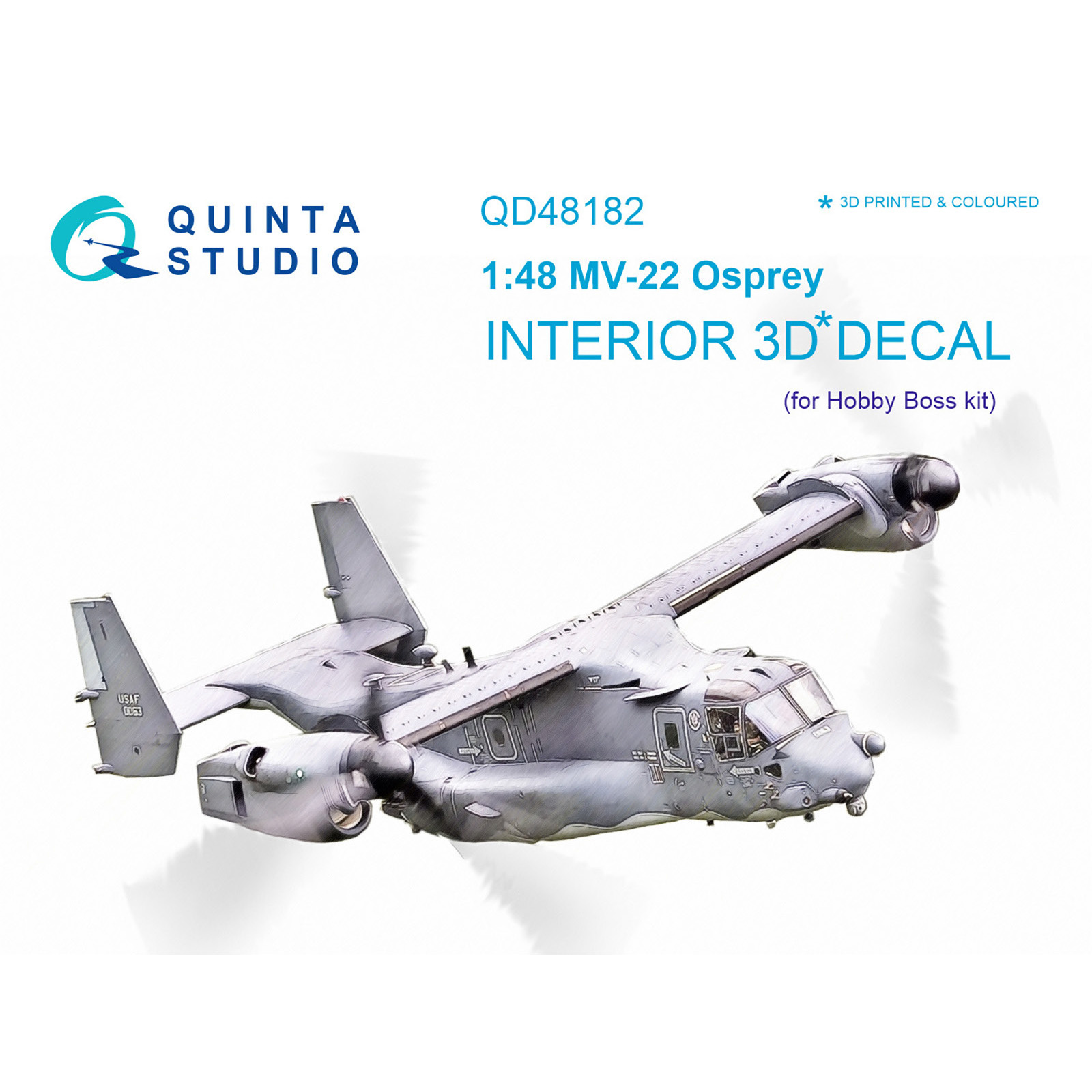 QD48182 Quinta Studio 1/48 3D Cabin Interior Decal MV-22 Osprey (for HobbyBoss model)