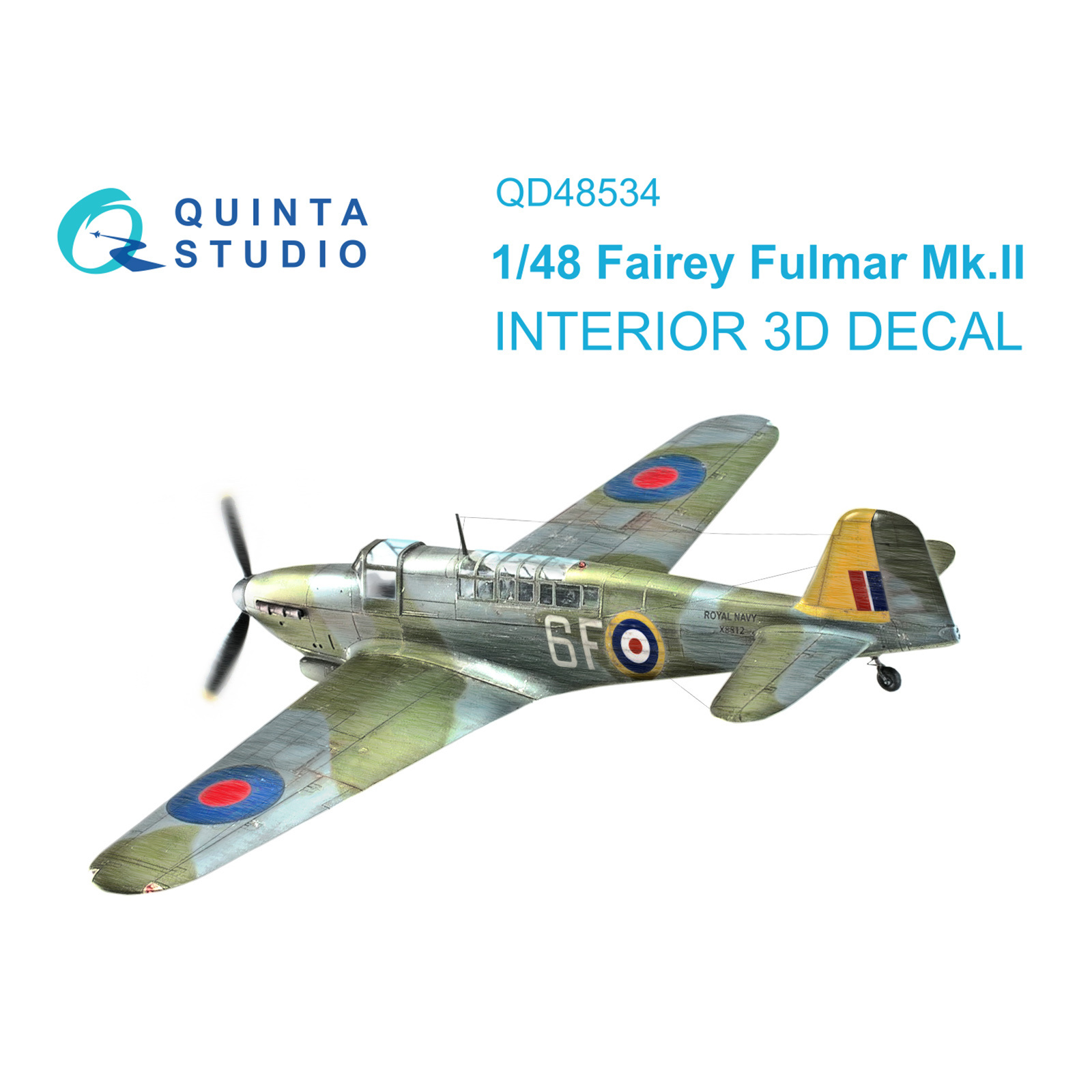 QD48534 Quinta Studio 1/48 3D Декаль интерьера кабины Fairey Fulmar Mk.II (Т$ач)