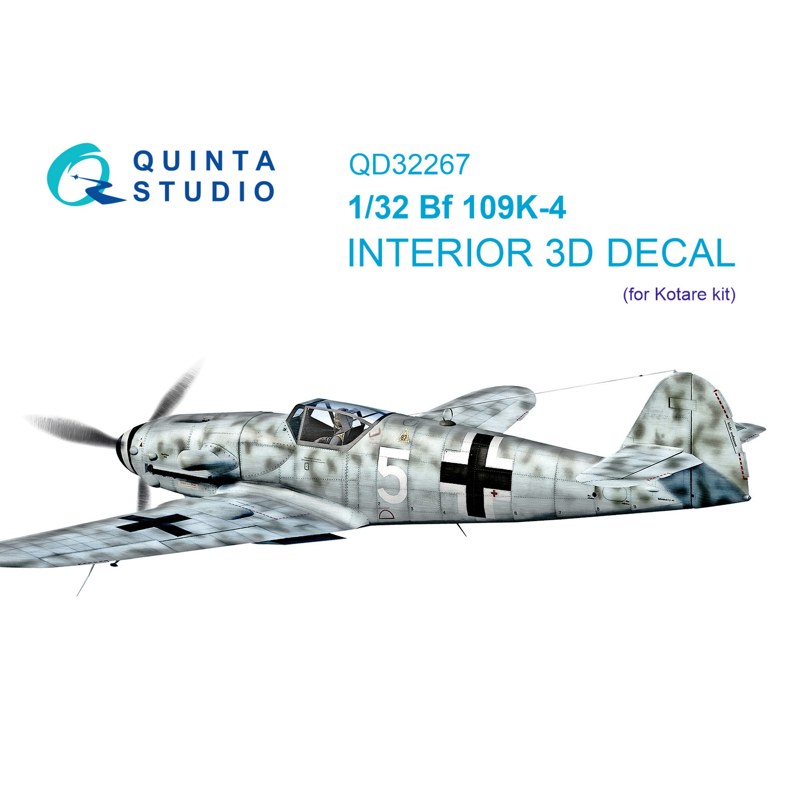 QD32267 Quinta Studio 1/32 3D Декаль интерьера кабины Bf 109K-4 (Kotare)