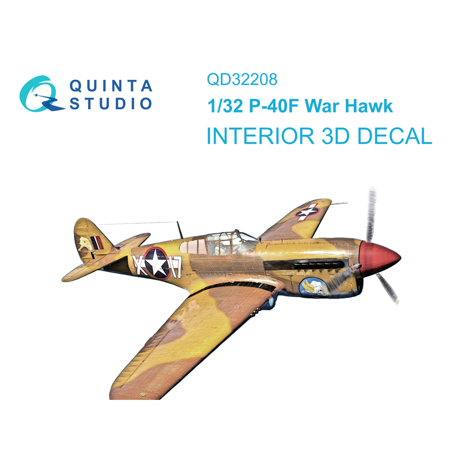 QD32208 Quinta Studio 1/32 3D Декаль интерьера кабины P-40F WarHawk (Т$ач)