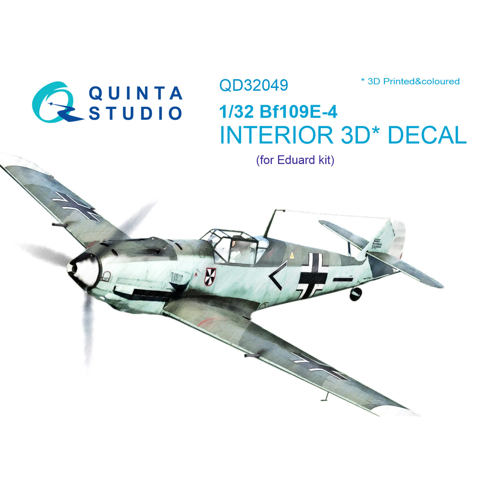 QD32049 Quinta Studio 1/32 3D Cabin Interior Decal Bf 109E-4 (for Eduard model)
