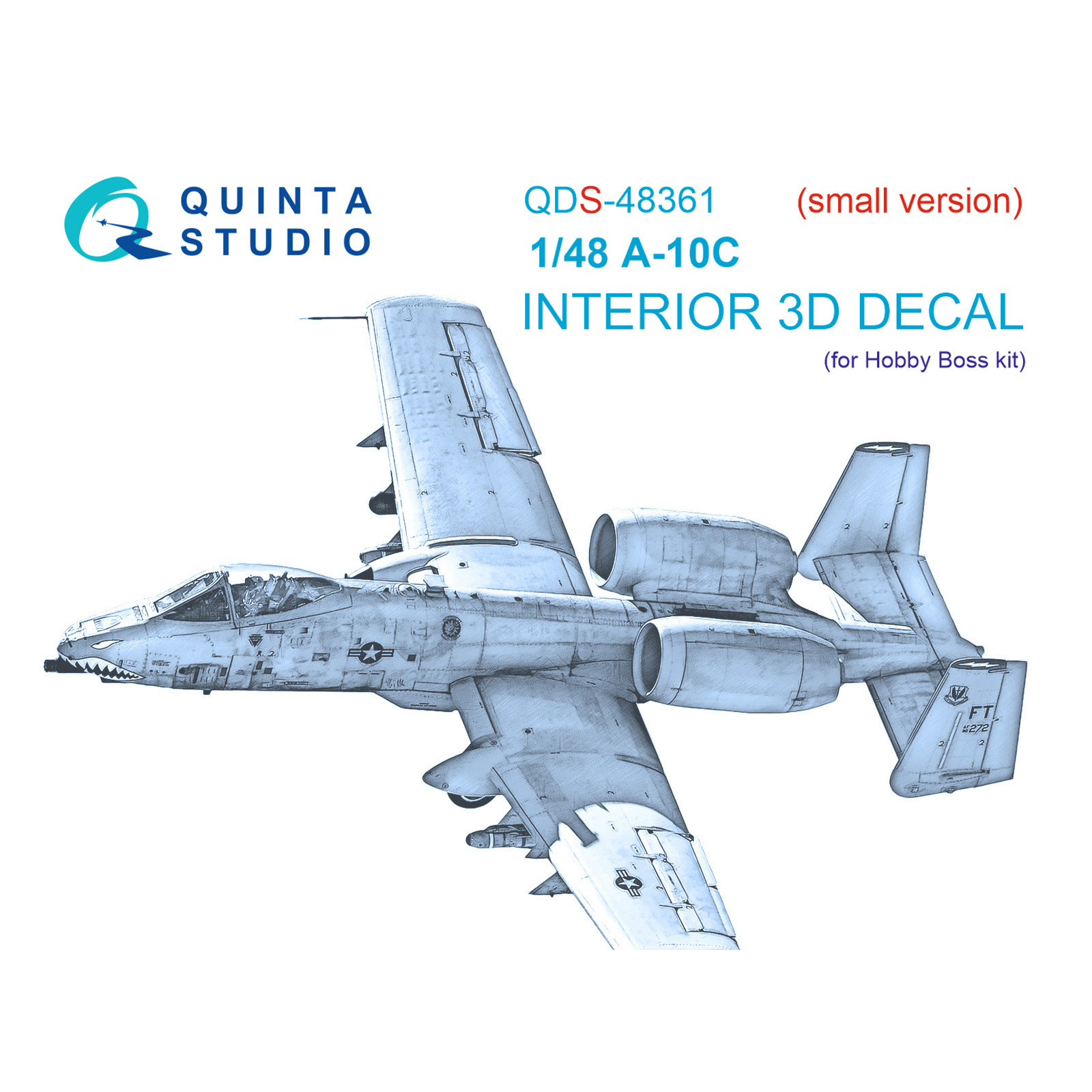 QDS-48361 Quinta Studio 1/48 3D Cabin Interior Decal A-10C (HobbyBoss) (Small version)