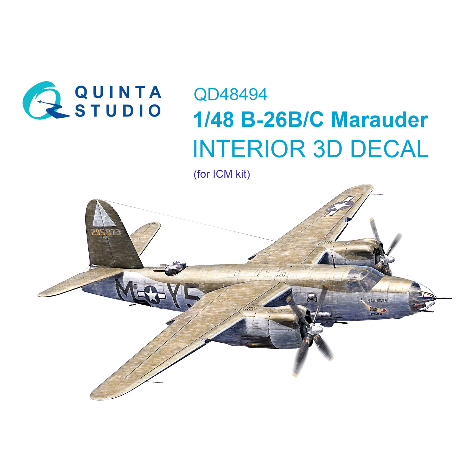 QD48494 Quinta Studio 1/48 3D Декаль интерьера кабины B-26B/C Marauder (ICM)