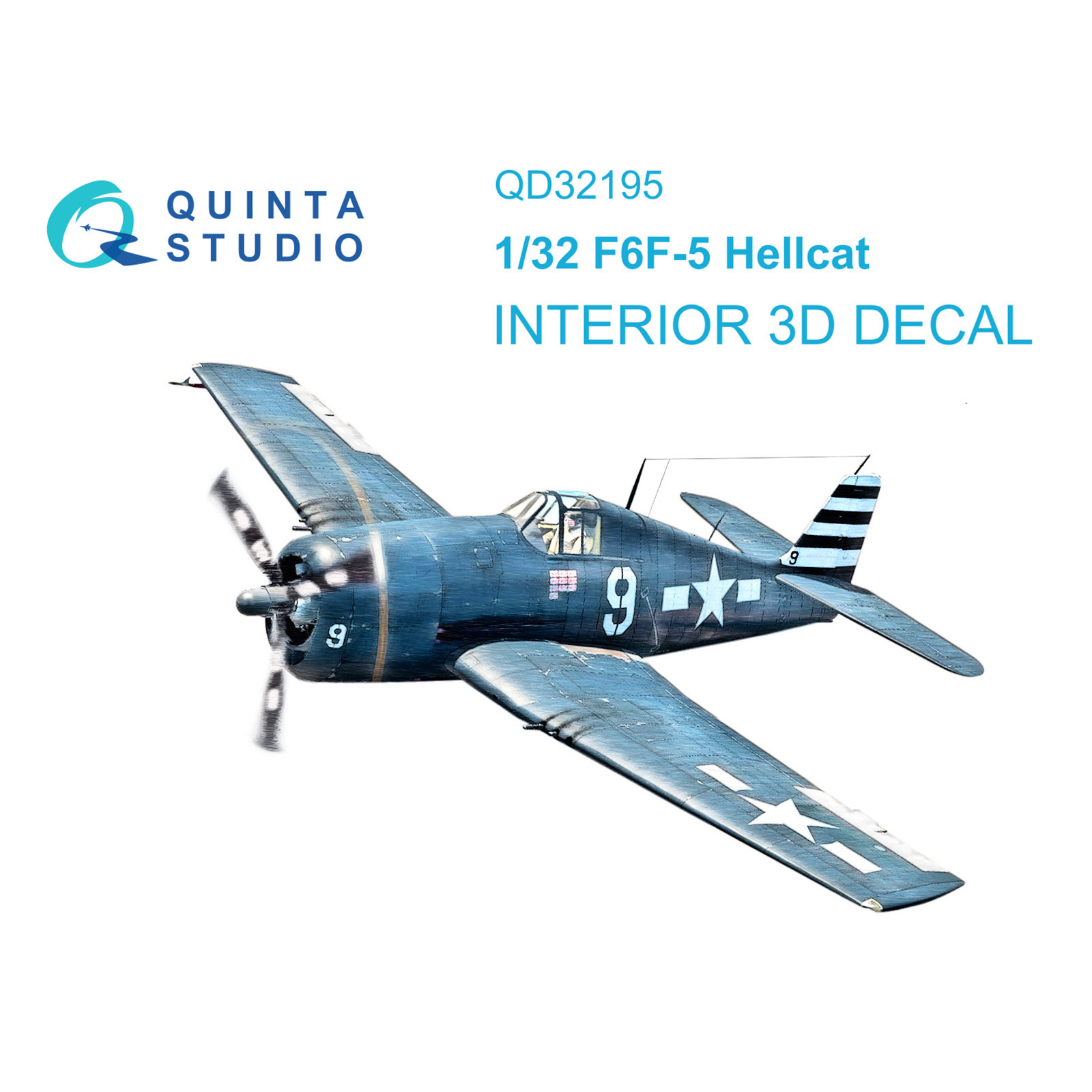 QD32195 Quinta Studio 1/32 3D Декаль интерьера кабины F6F-5 Hellcat (Т$ач)