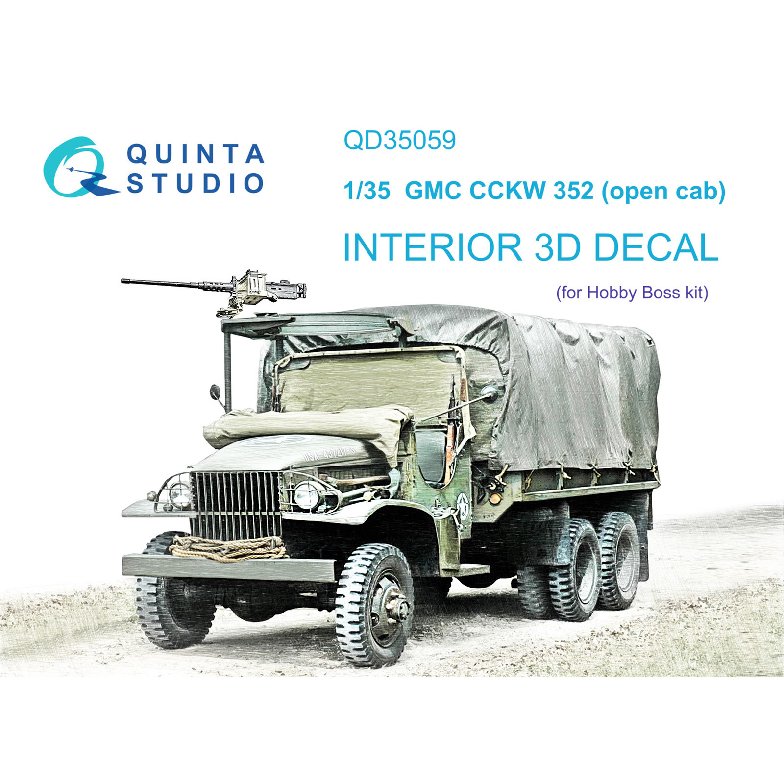 QD35059 Quinta Studio 1/35 3D Interior Decal GMC CCKW 352 Open Cab (HobbyBoss)