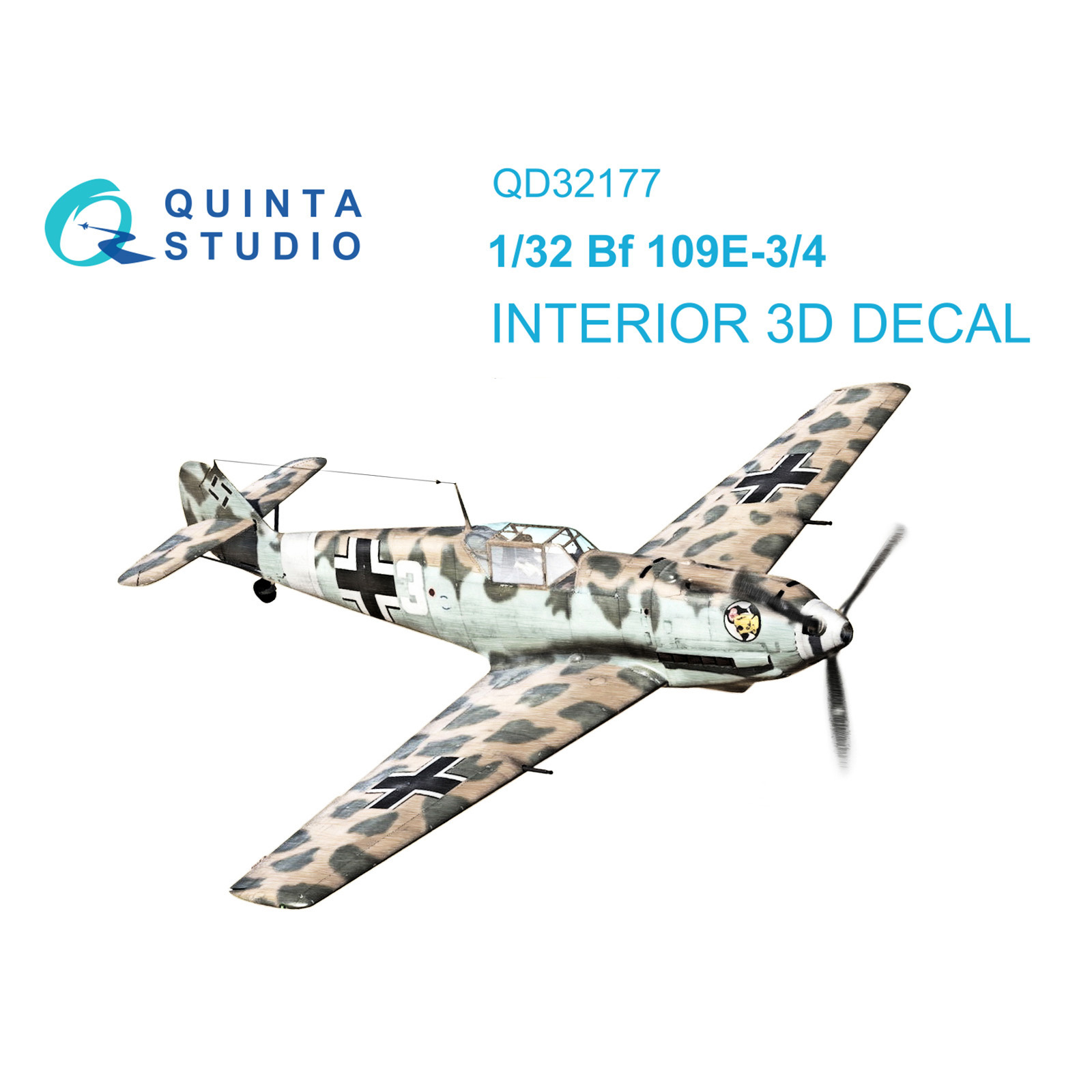 QD32177 Quinta Studio 1/32 3D Декаль интерьера кабины Bf 109E3/4 (Т$ач)
