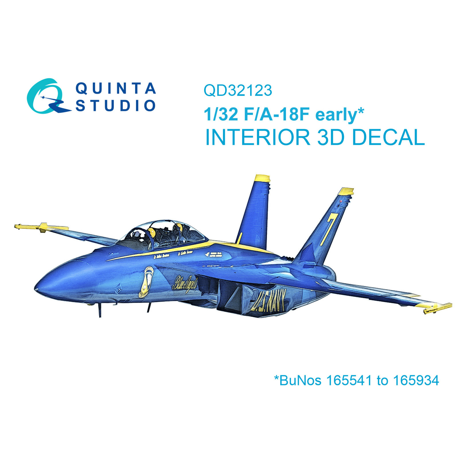 QD32123 Quinta Studio 1/32 3D Cabin Interior Decal F/A-18F early (Trumpeter)