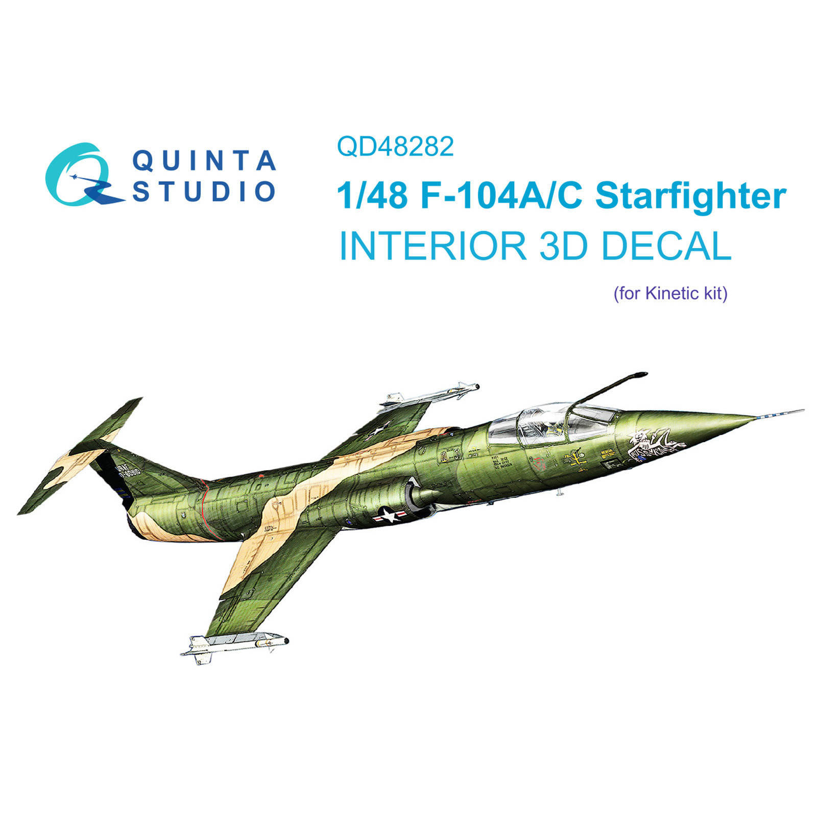 QD48282 Quinta Studio 1/48 3D Cabin Interior Decal F-104A/S (Kinetic)