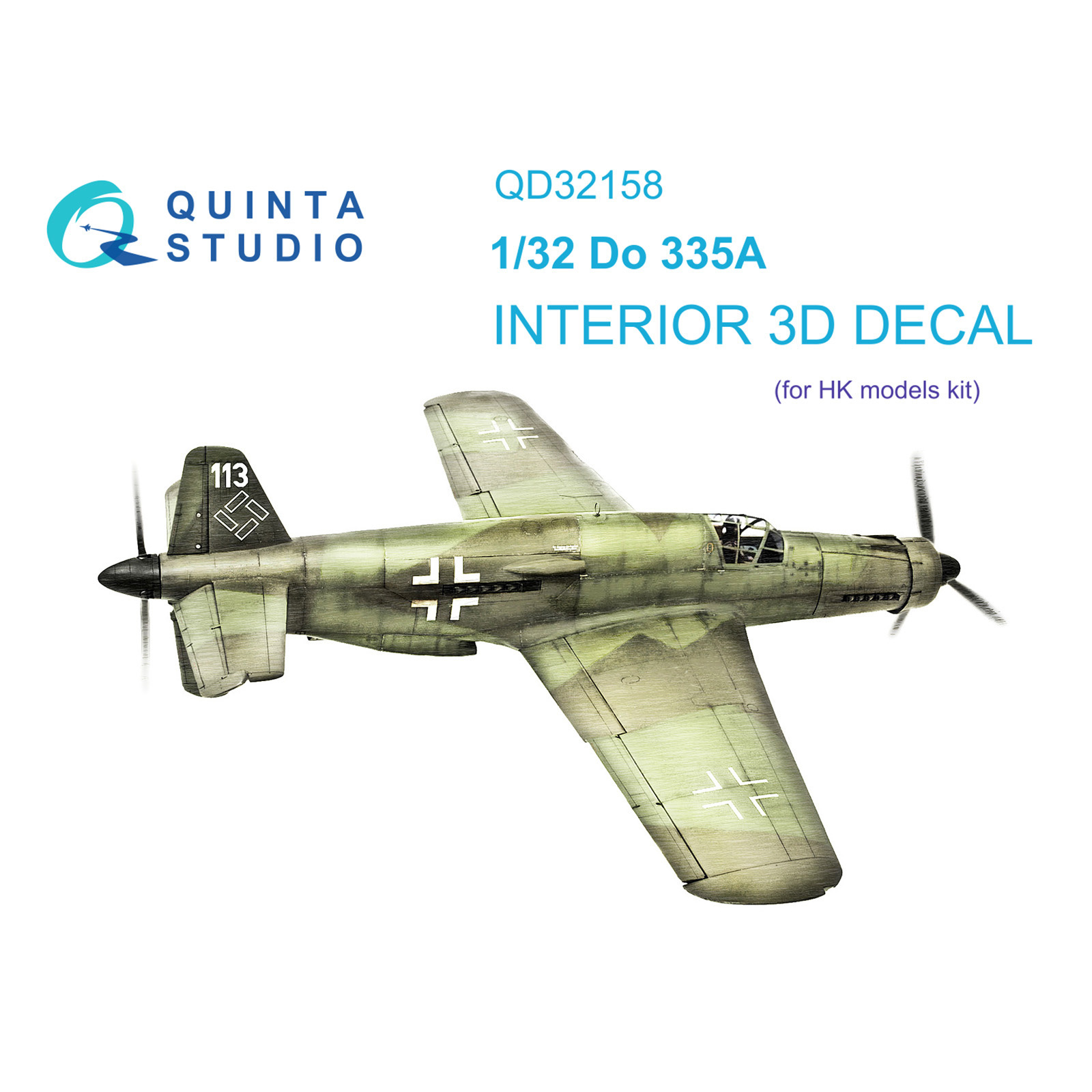QD32158 Quinta Studio 1/32 3D Декаль интерьера кабины Do 335A (HK models)