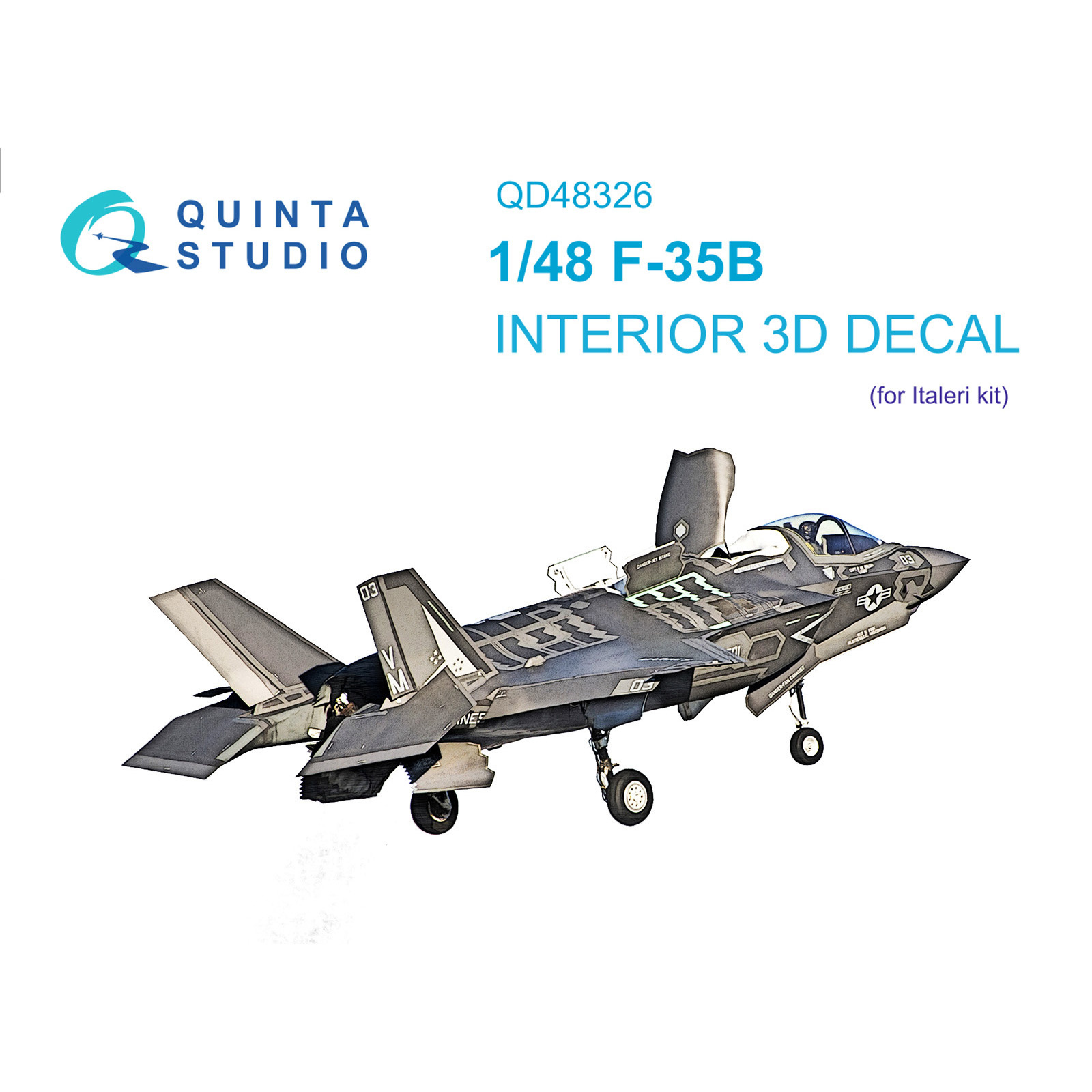 QD48326 Quinta Studio 1/48 3D Cabin Interior Decal F-35B (Italeri)