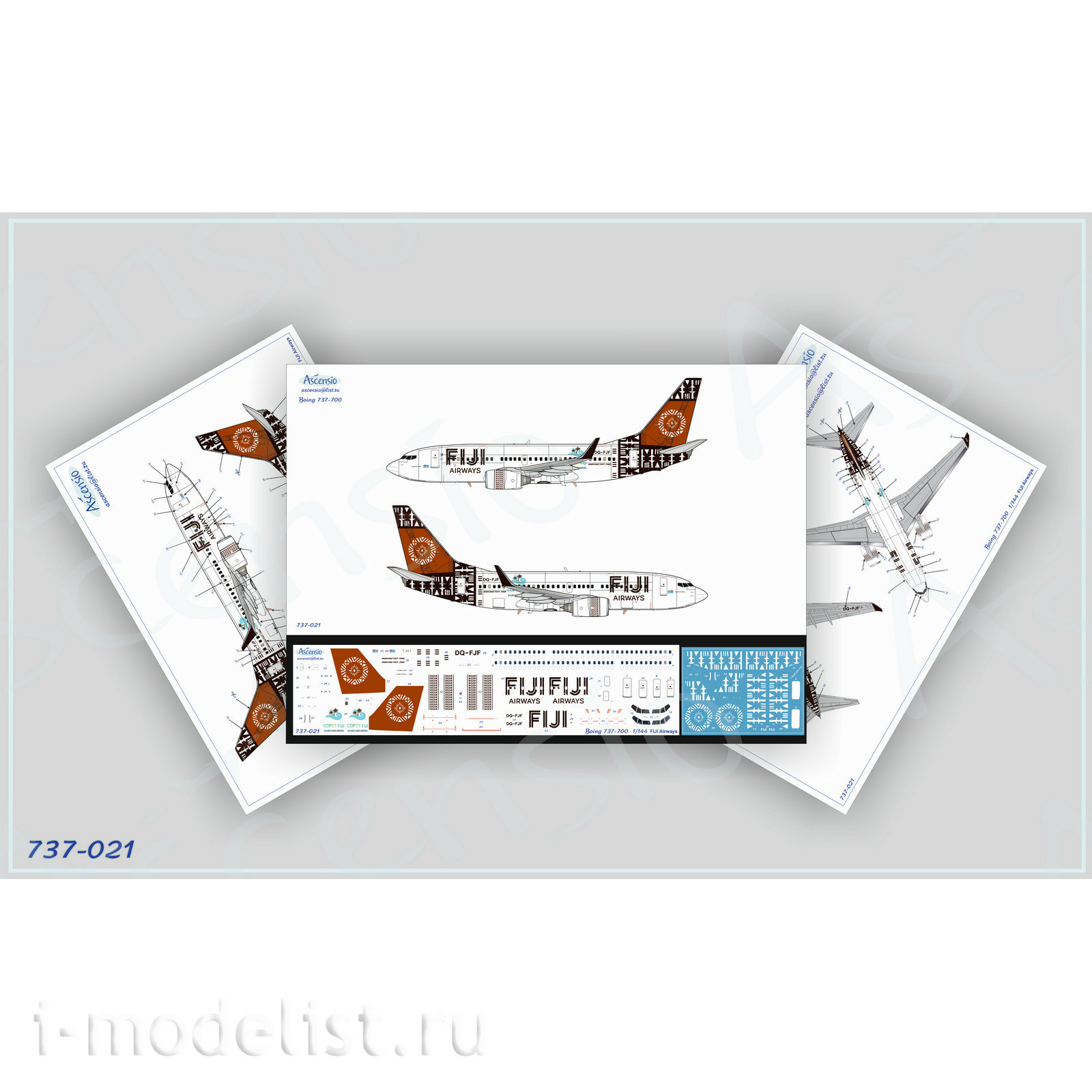 737-021 Ascensio 1/144 Decal for 737-700, Fiji Airways