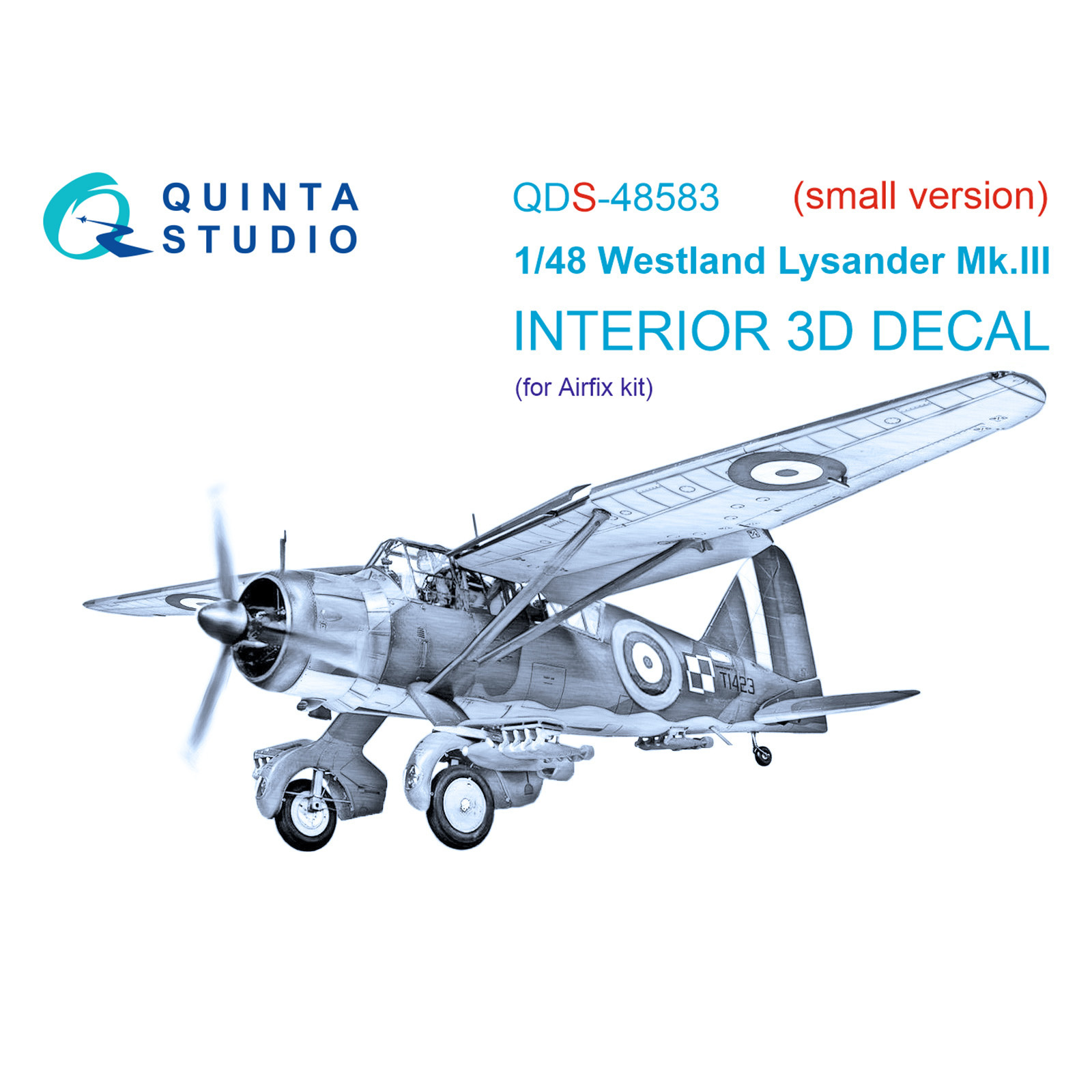 QDS-48583 Quinta Studio 1/48 3D Декаль интерьера кабины Westland Lysander Mk.III (Airfix) (малая версия)