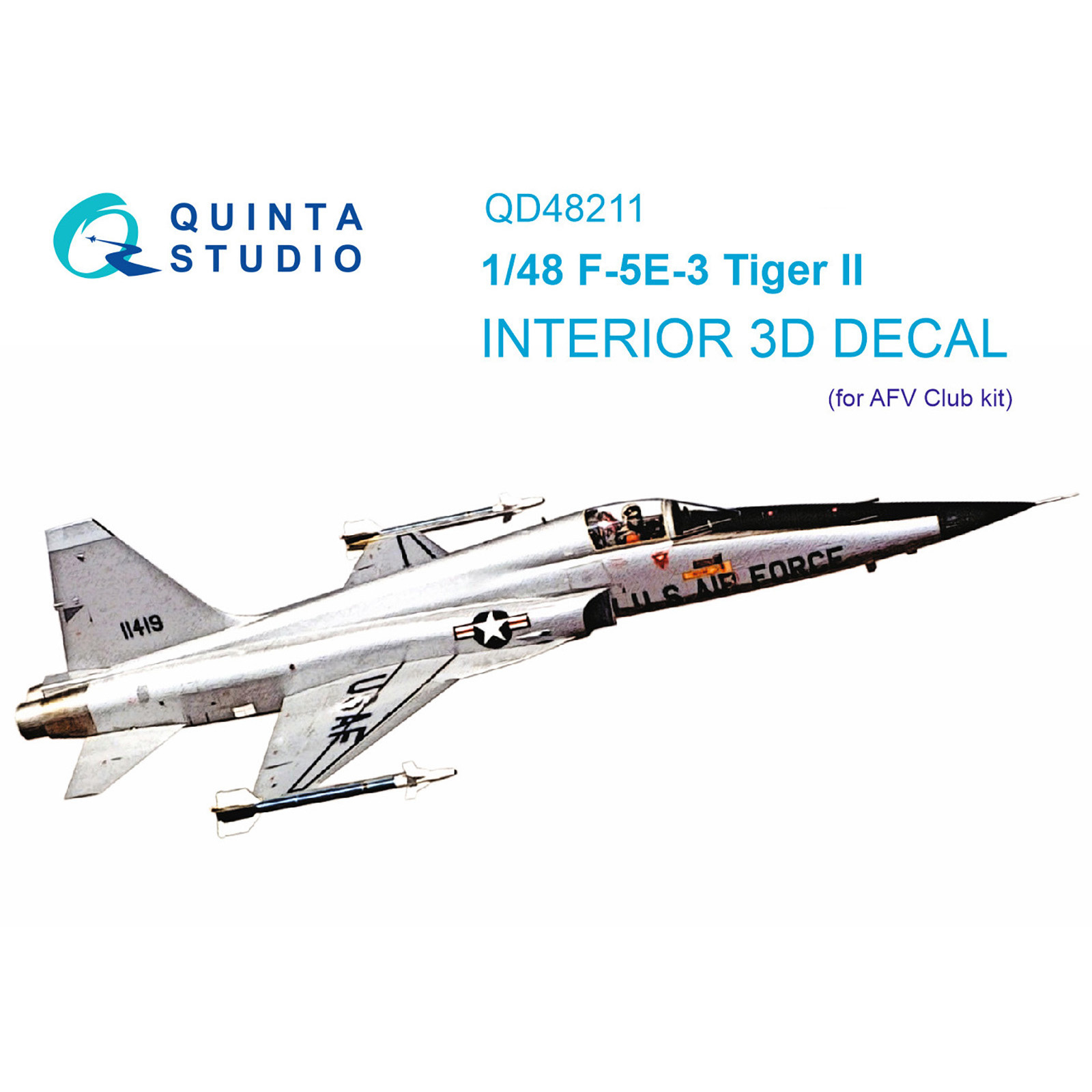 QD48211 Quinta Studio 1/48 3D Cabin Interior Decal F-5E-3 Tiger II (AFV Club)