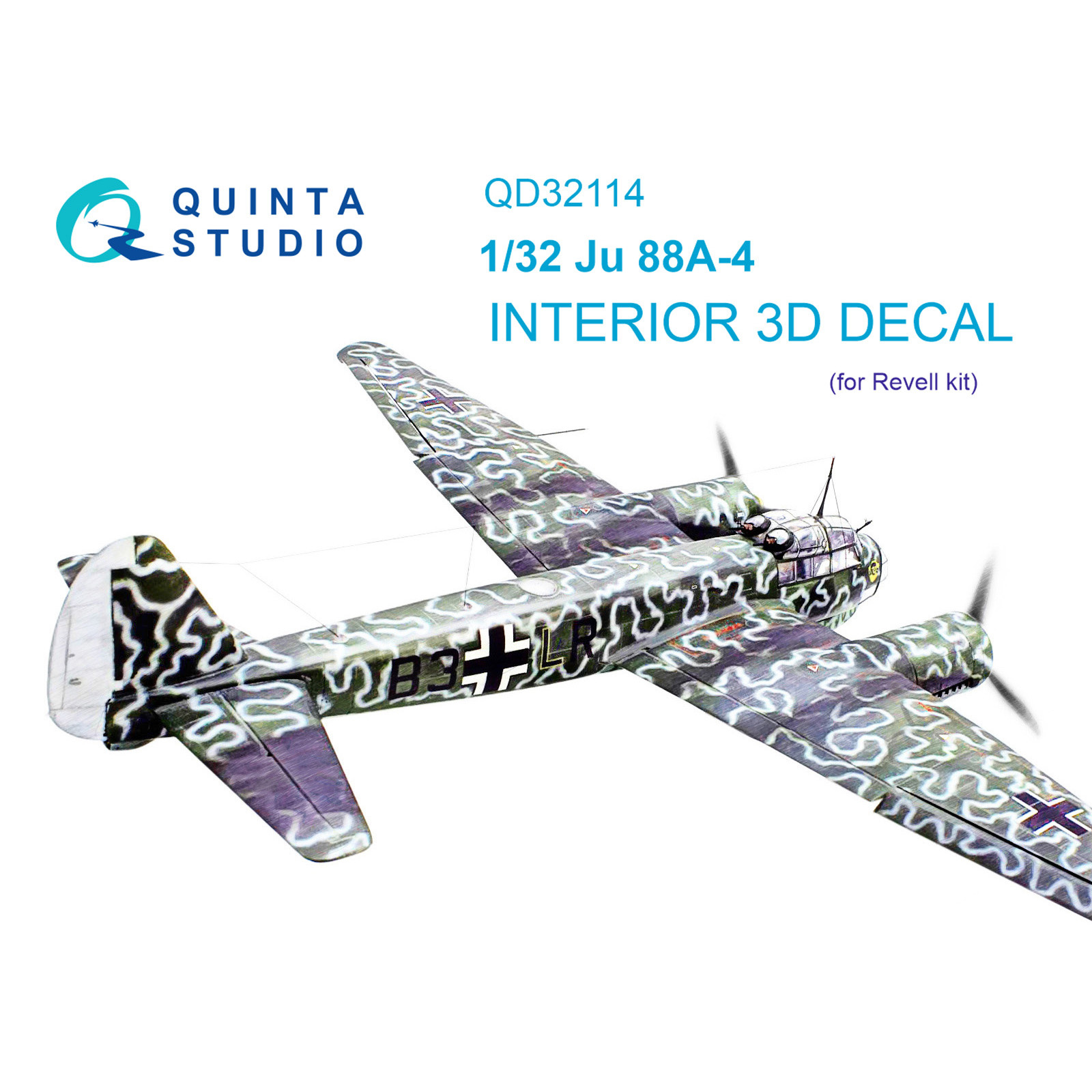 QD32114 Quinta Studio 1/32 3D Cabin Interior Decal Ju 88A-4 (Revell)