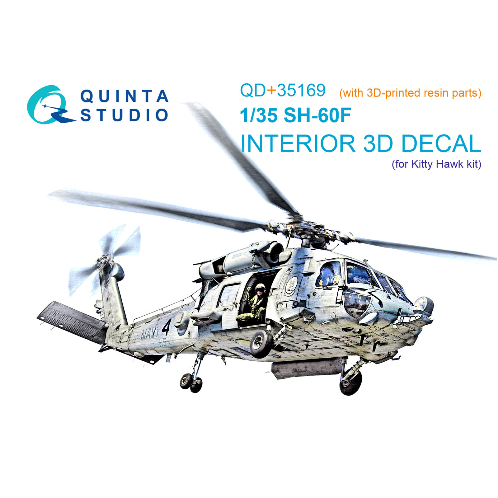 QD+35169 Quinta Studio 1/35 3D Декаль интерьера кабины SH-60F Seahawk (Kitty Hawk) (с 3D-печатными деталями)