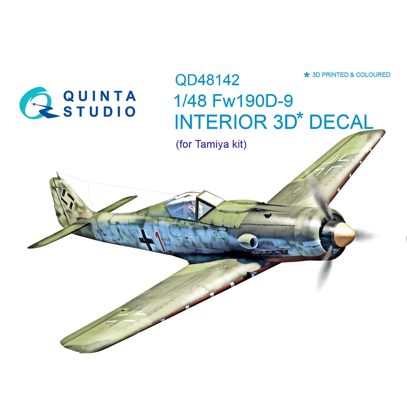 QD48142 Quinta Studio 1/48 3D Cabin Interior Decal FW 190D-9 (for Tamiya model)