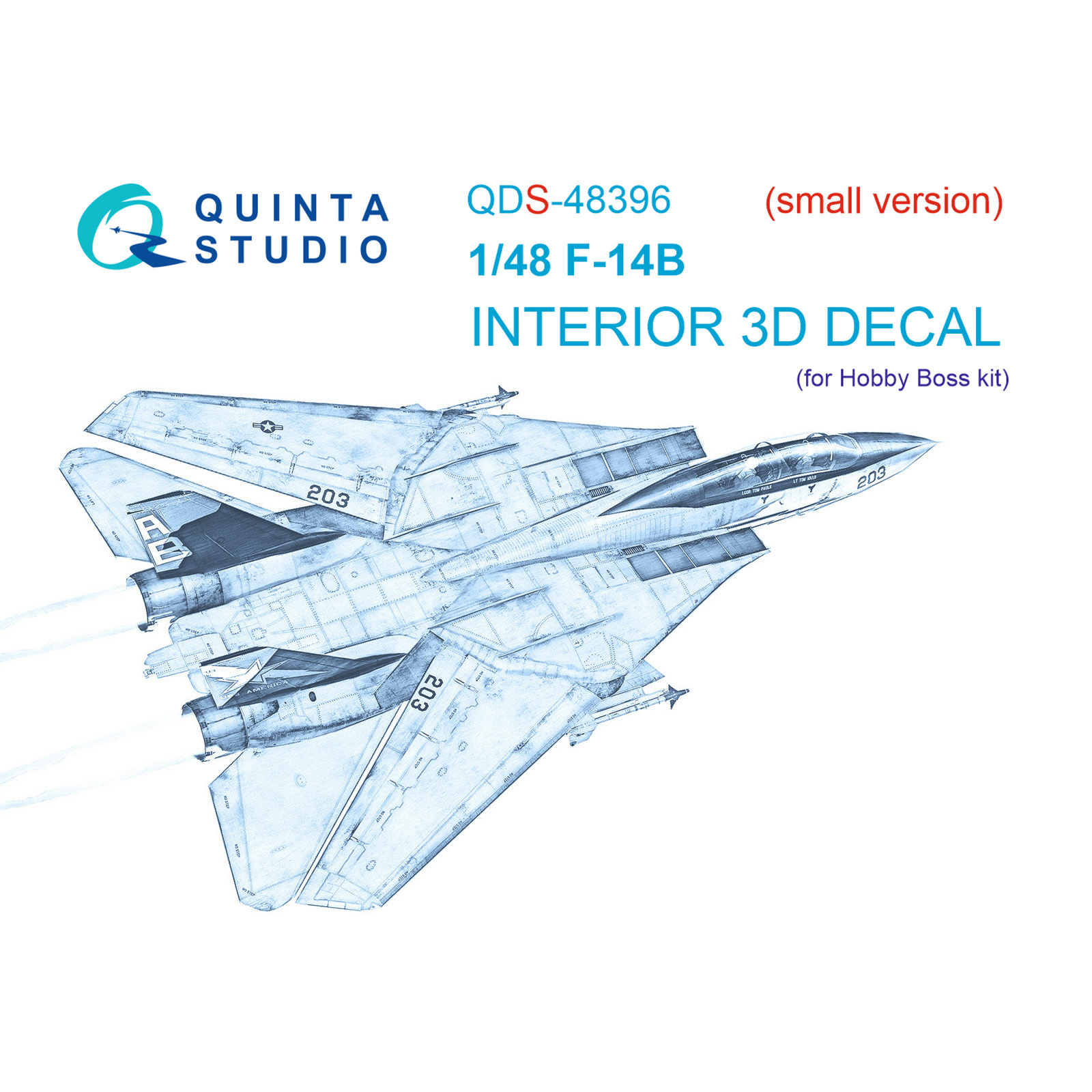 QDS-48396 Quinta Studio 1/48 3D Cabin Interior Decal F-14B (HobbyBoss) (Small version)