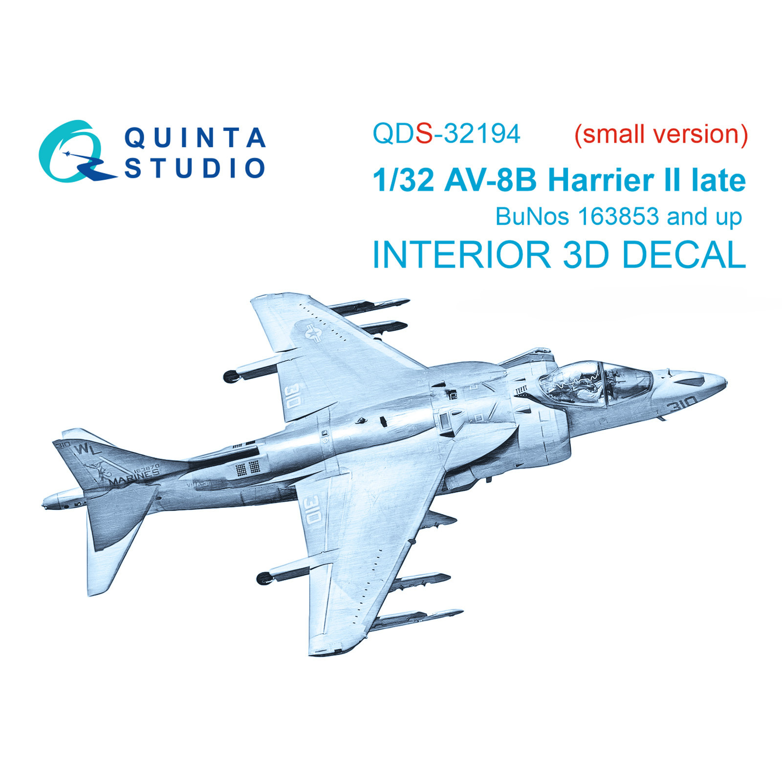 QDS-32194 Quinta Studio 1/32 3D Декаль интерьера кабины AV-8B Harrier II поздний (Т$ач) (Малая версия)