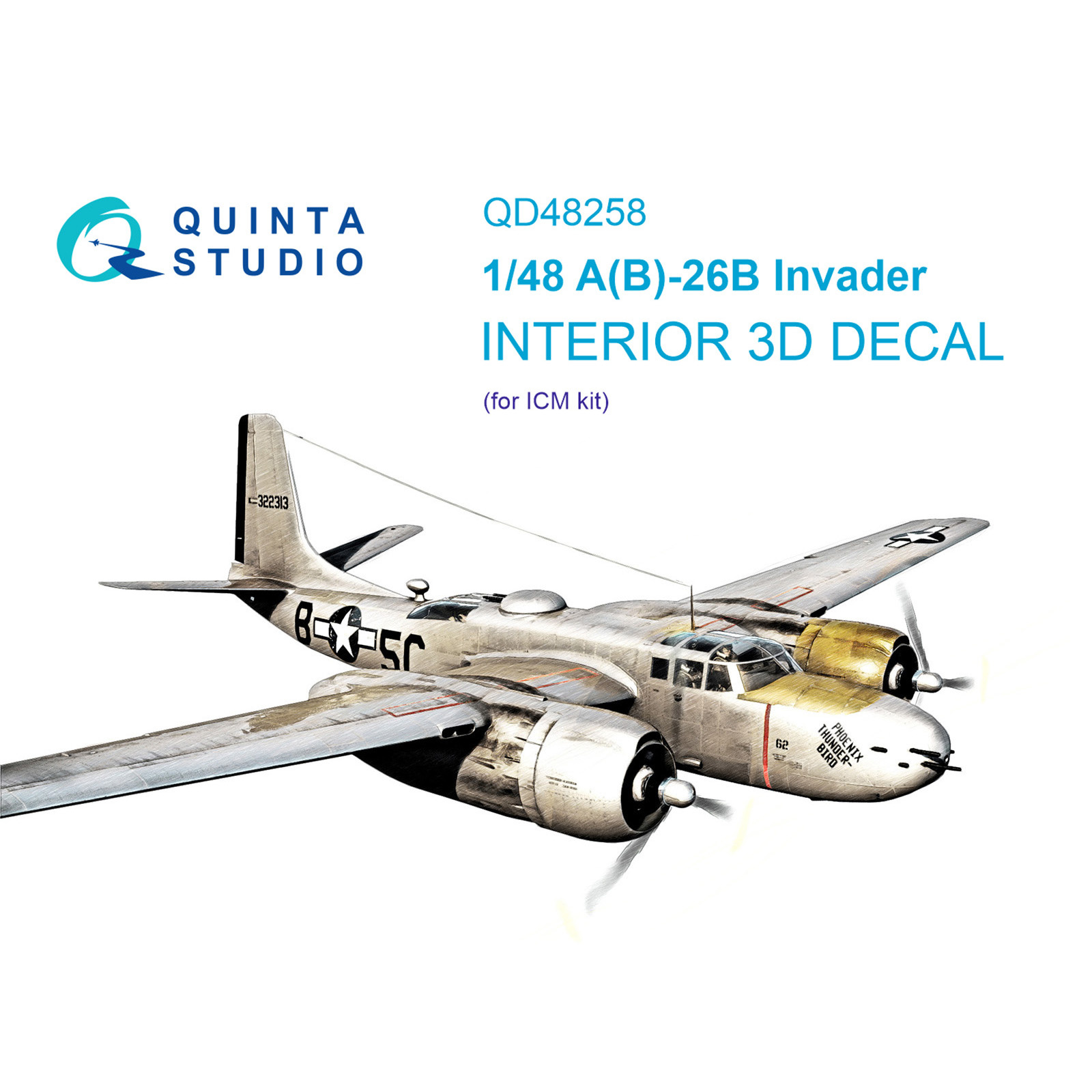 QD48258 Quinta Studio 1/48 3D Cabin Interior Decal A(B)-26B (ICM)