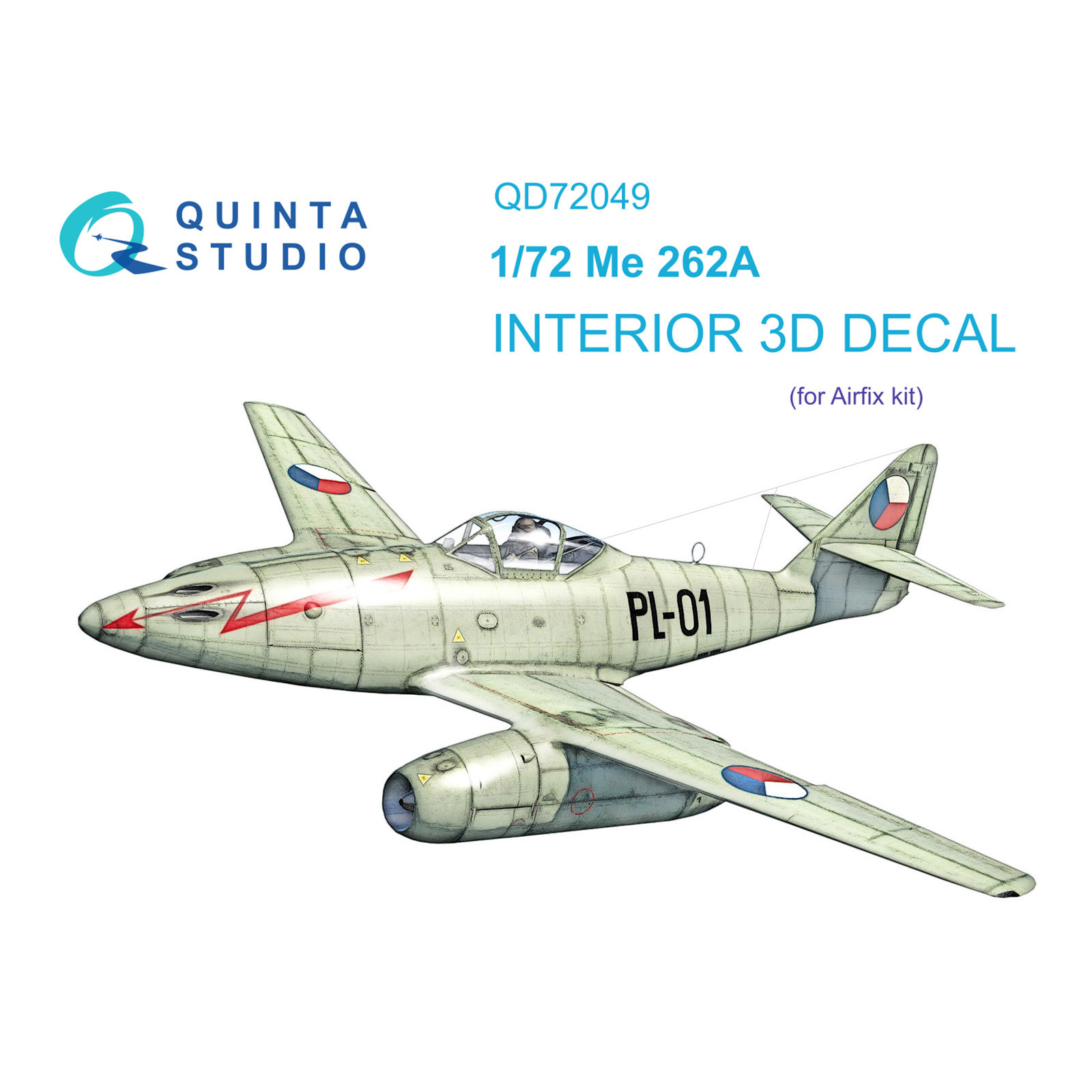 QD72049 Quinta Studio 1/72 3D Cabin Interior Decal Me-262A (Airfix)