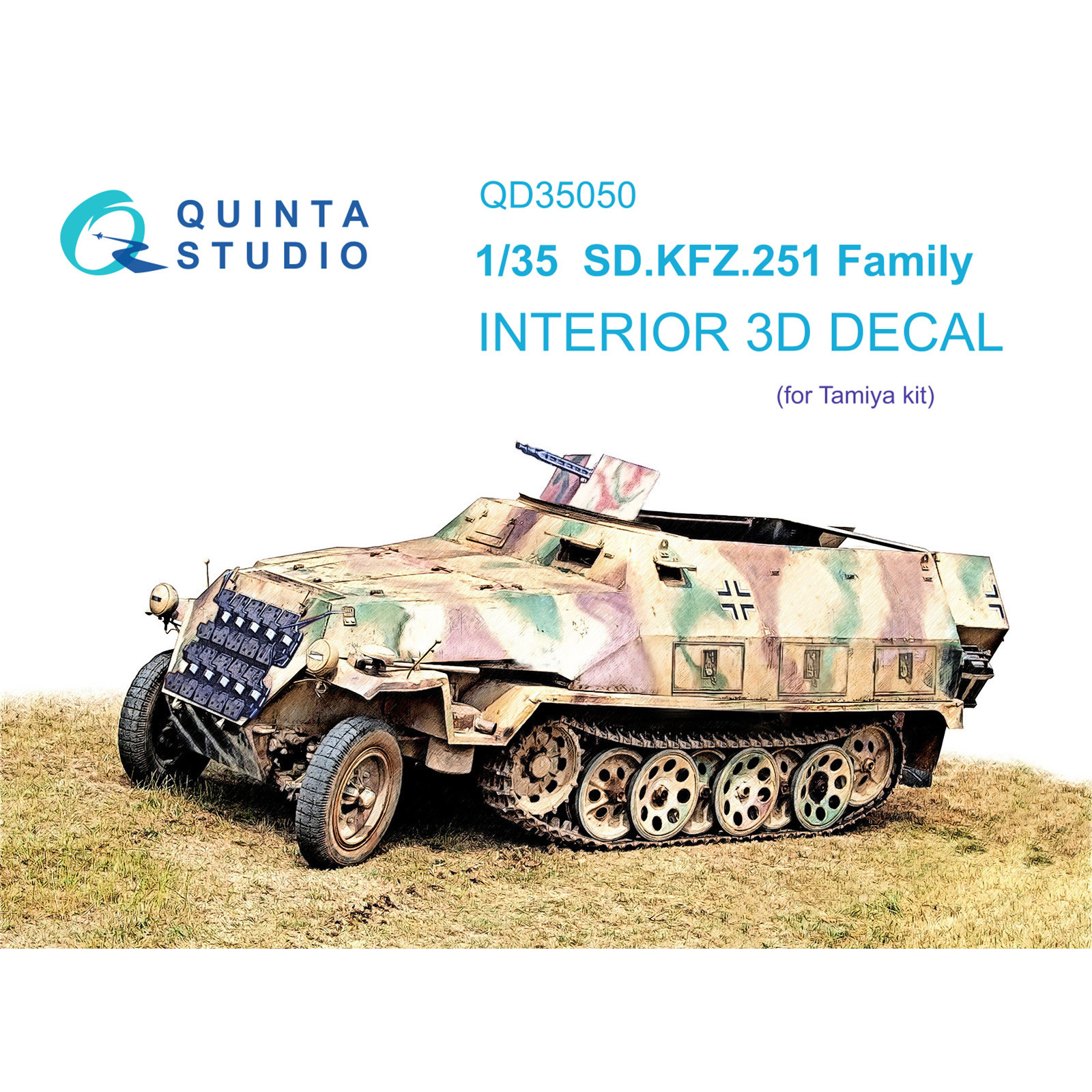 QD35050 Quinta Studio 1/35 3D Cabin Interior Decal for SD.KFZ.251 family (Tamiya)