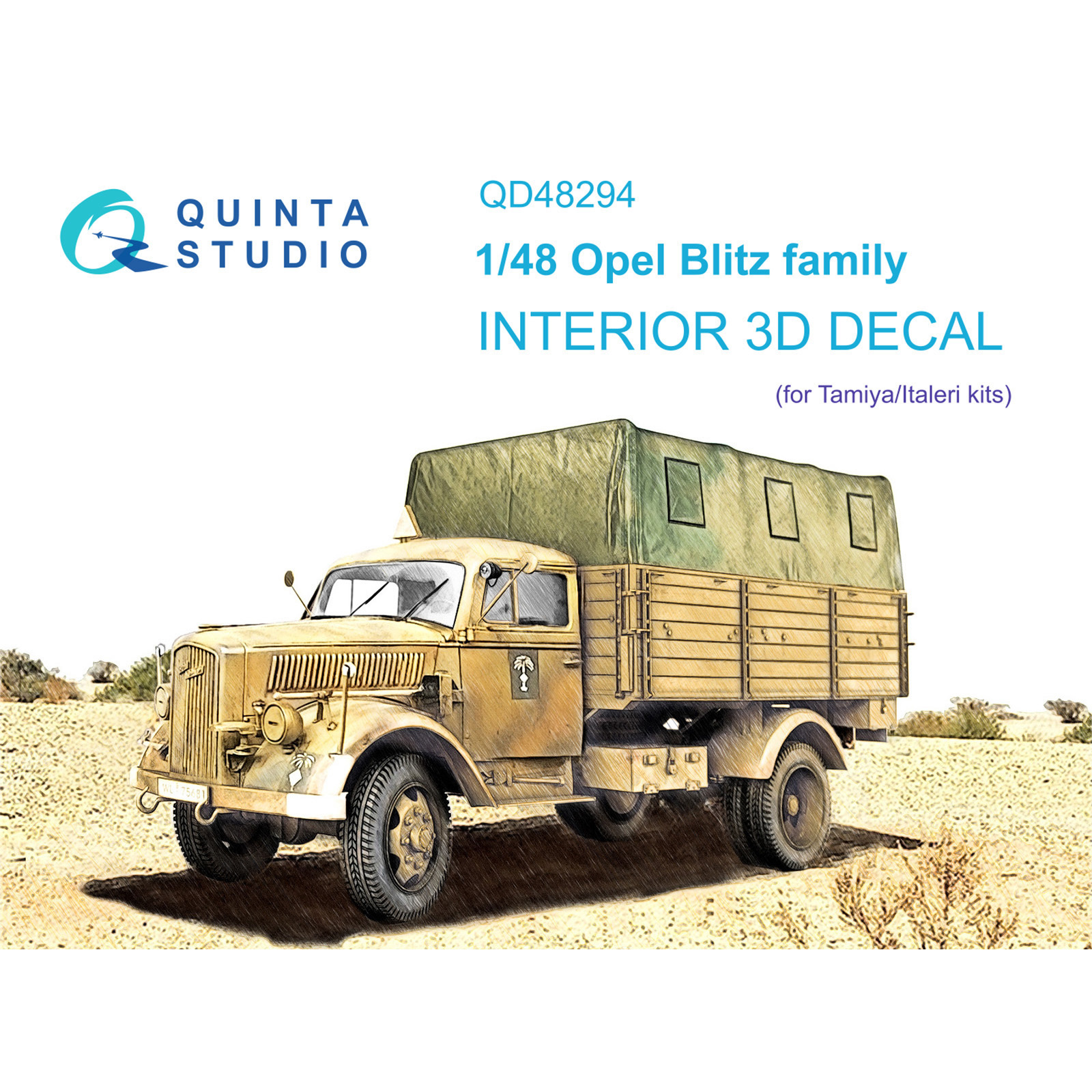 QD48294 Quinta Studio 1/48 3D Cabin Interior Decal Opel Blitz family (Tamiya/Italeri)