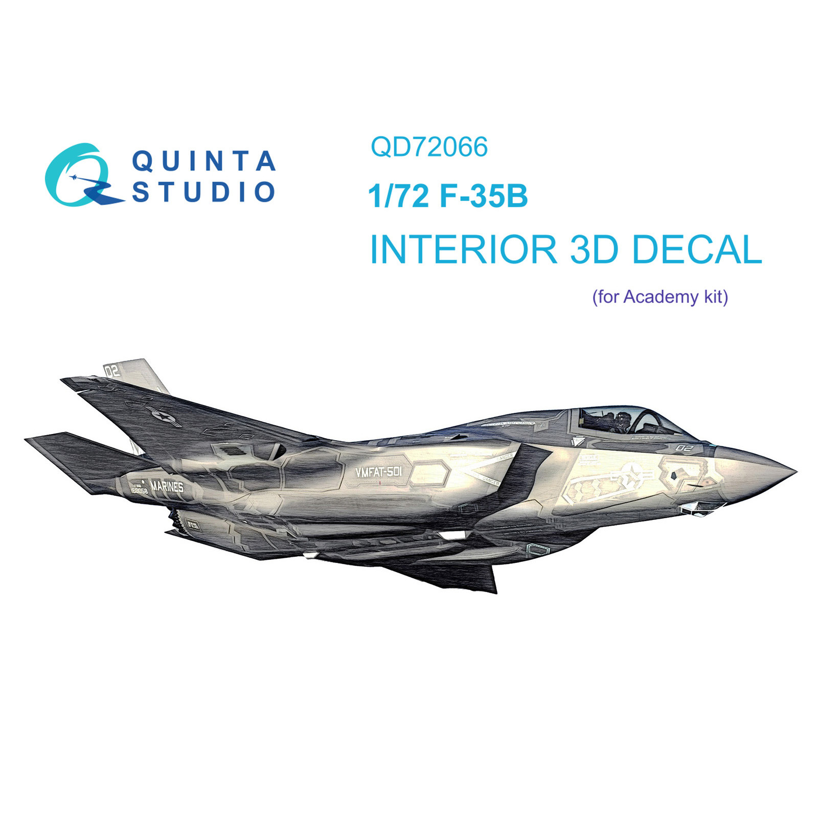 QD72066 Quinta Studio 1/72 3D Cabin Interior Decal F-35B (Academy)