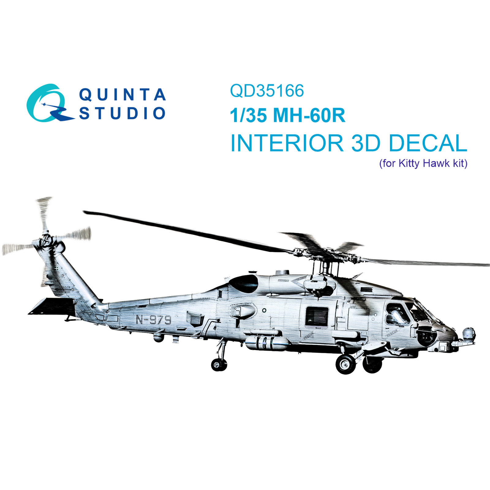QD35166 Quinta Studio 1/35 3D Декаль интерьера кабины МН-60R Seahawk (Kitty Hawk)